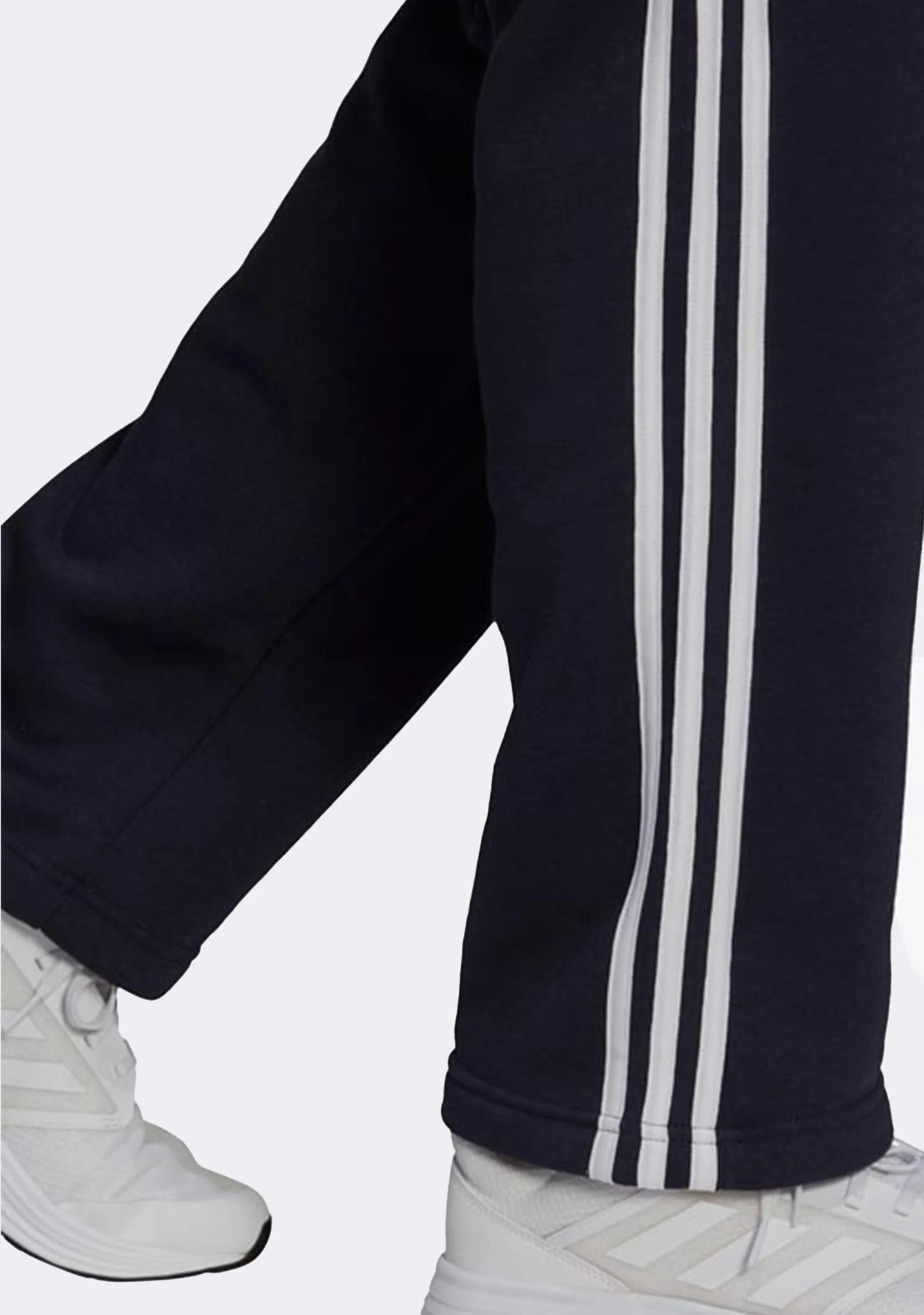 Adidas Men's 3 Stripes Essentials Fleece Open Hem Track Pants