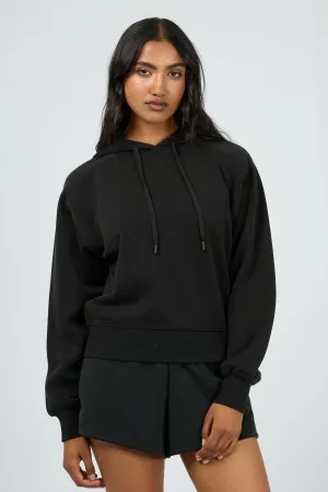 All About Eve Luxe Active Crop Hoodie Black