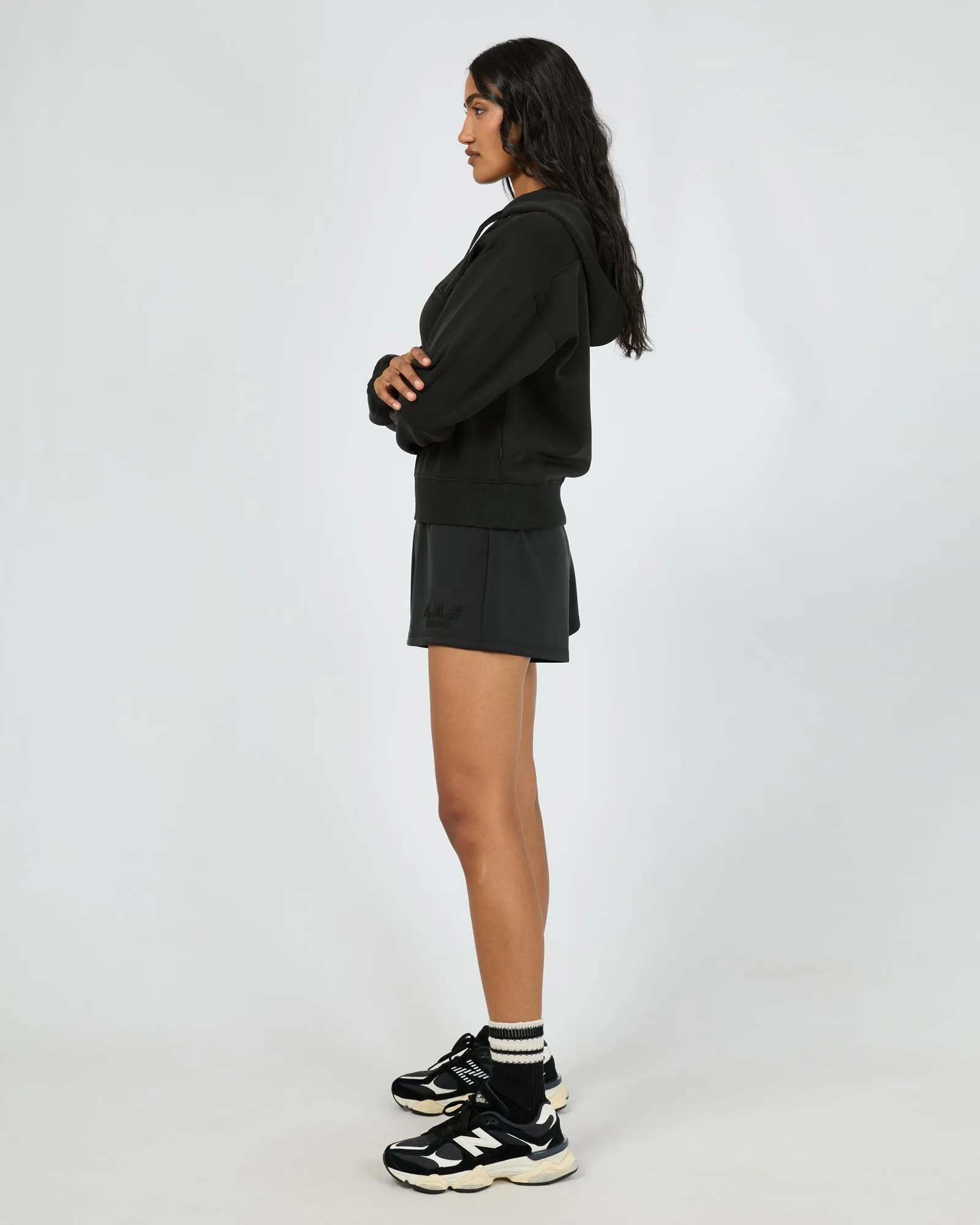 All About Eve Luxe Active Crop Hoodie Black