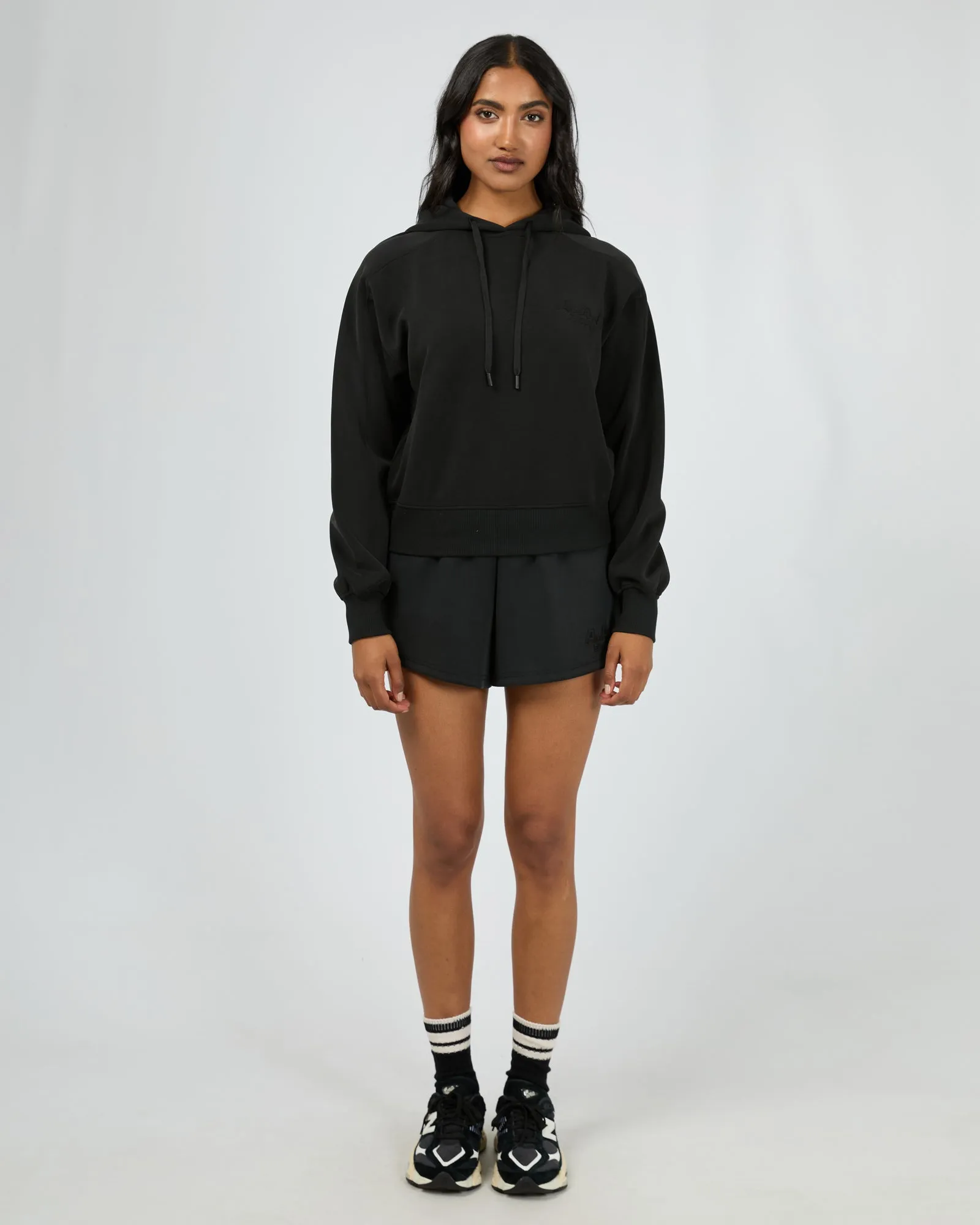 All About Eve Luxe Active Crop Hoodie Black