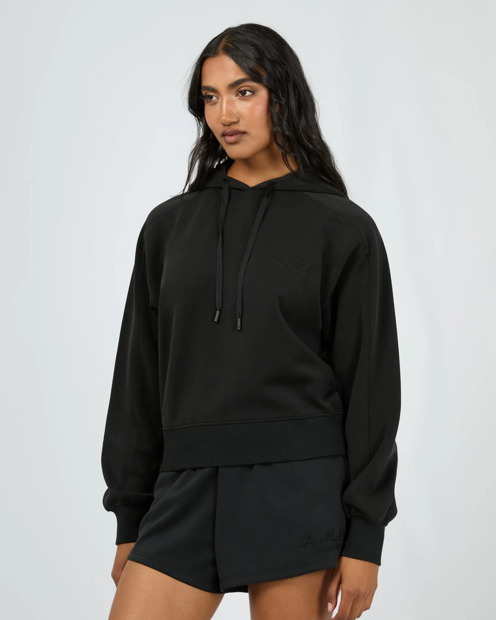 All About Eve Luxe Active Crop Hoodie Black