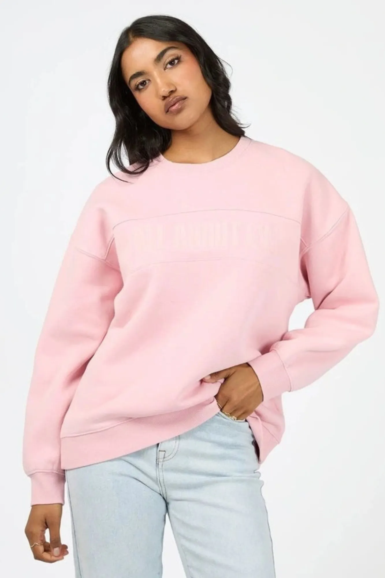 All About Eve Vital Washed Oversized Crew Pink