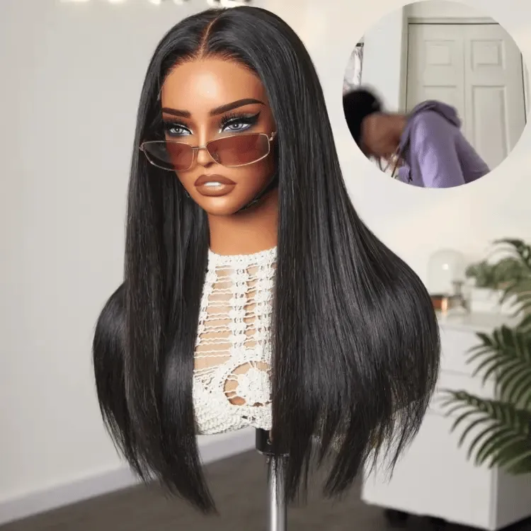 All-Day Secure Fit Silky Straight Glueless 5x5 Closure Lace Long Wig Pre-Cut Lace