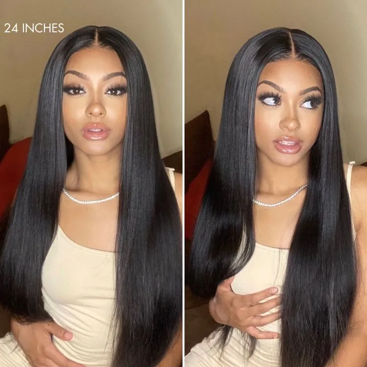 All-Day Secure Fit Silky Straight Glueless 5x5 Closure Lace Long Wig Pre-Cut Lace