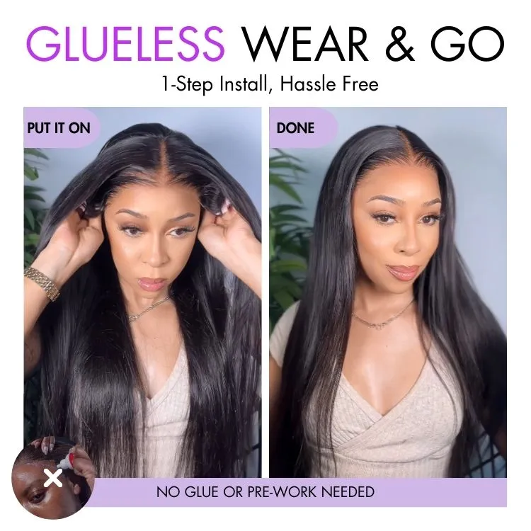 All-Day Secure Fit Silky Straight Glueless 5x5 Closure Lace Long Wig Pre-Cut Lace