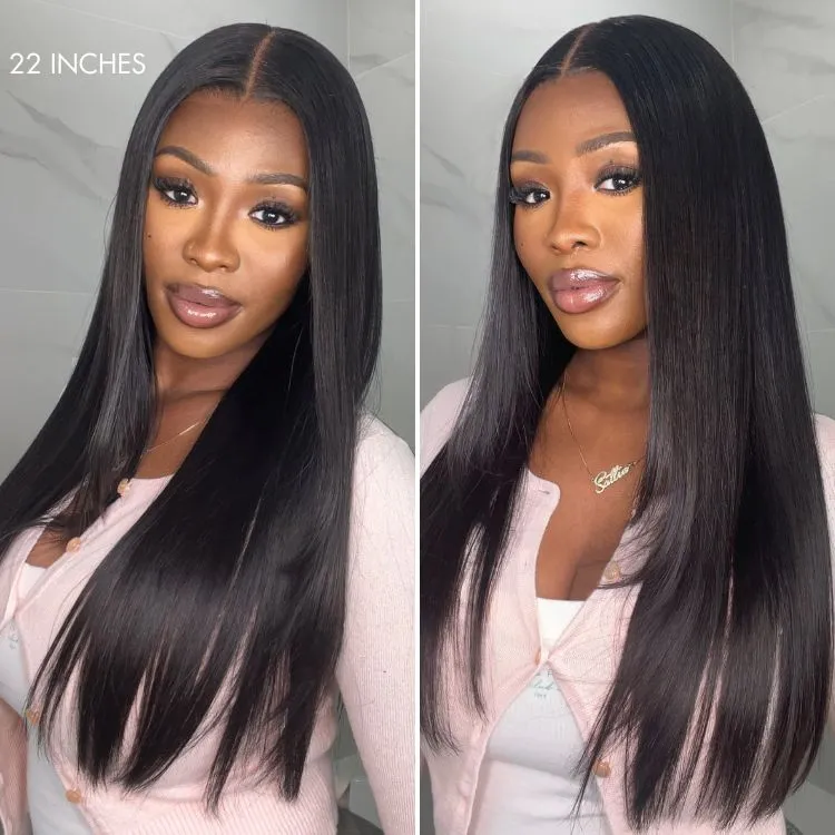All-Day Secure Fit Silky Straight Glueless 5x5 Closure Lace Long Wig Pre-Cut Lace