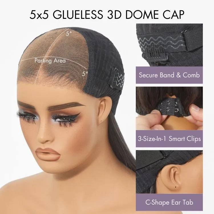 All-Day Secure Fit Silky Straight Glueless 5x5 Closure Lace Long Wig Pre-Cut Lace