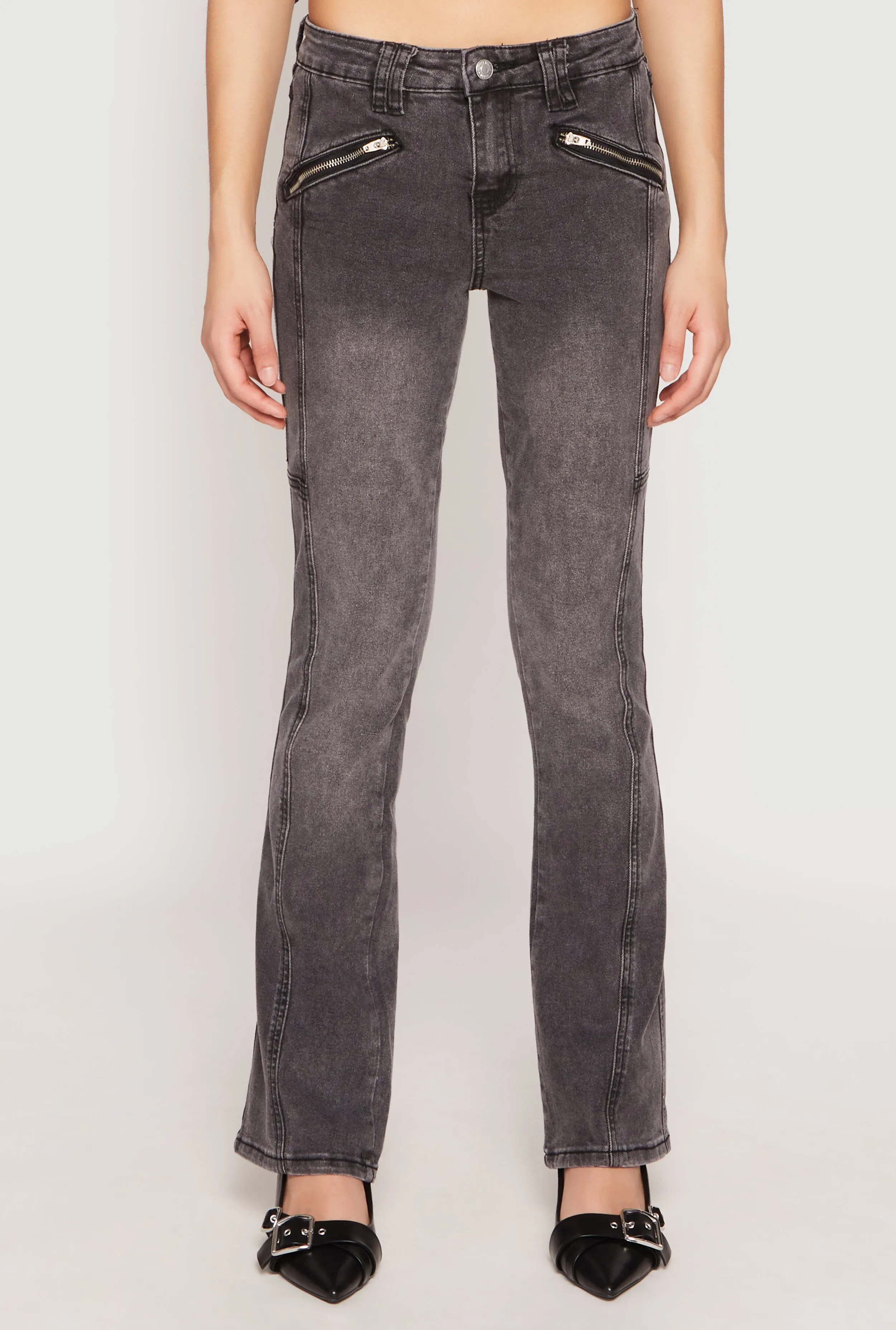 Almost Famous Acid Wash Pintuck Jeans
