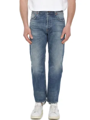 Balenciaga Logo Patch Straight Leg Jeans