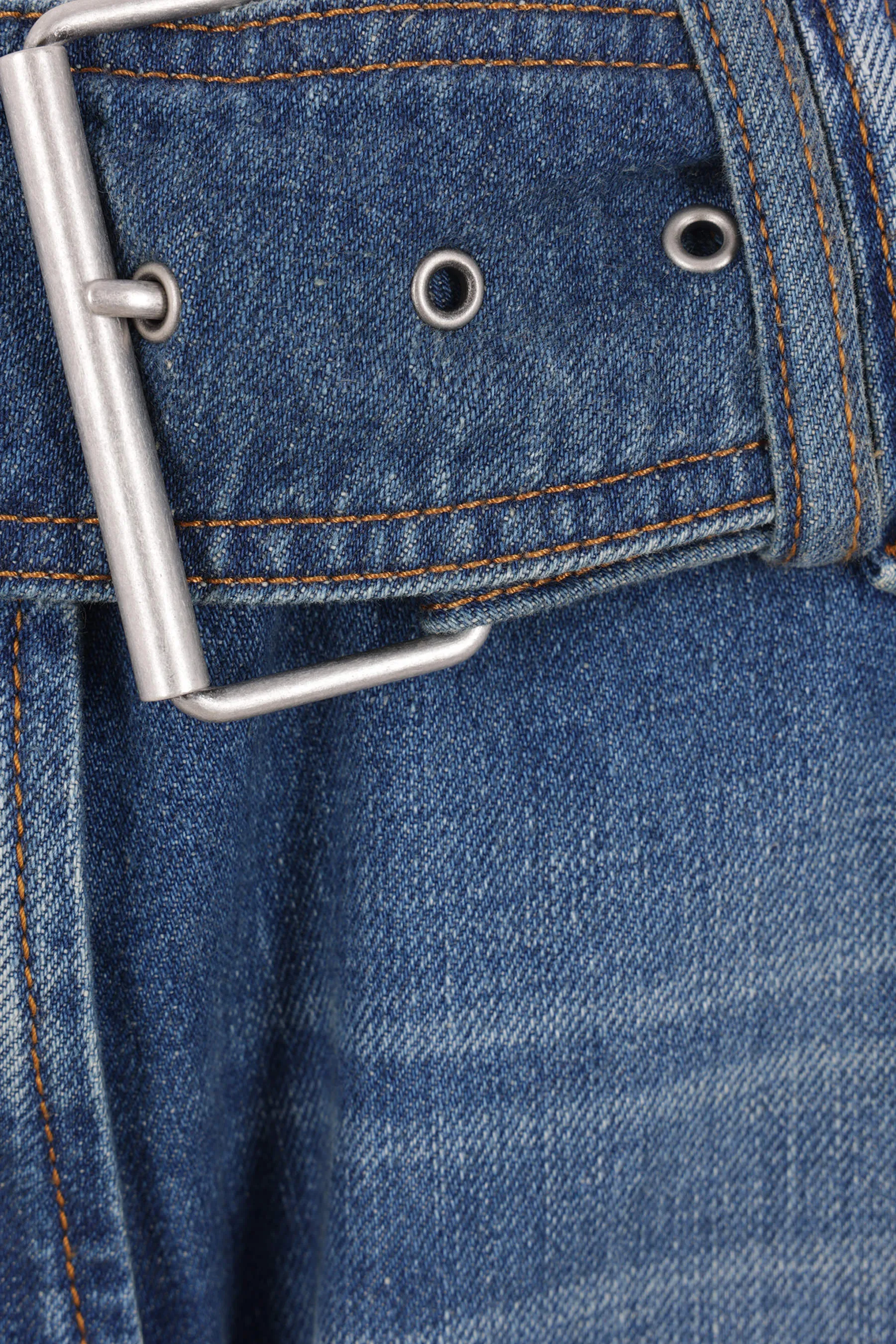 belted denim jeans