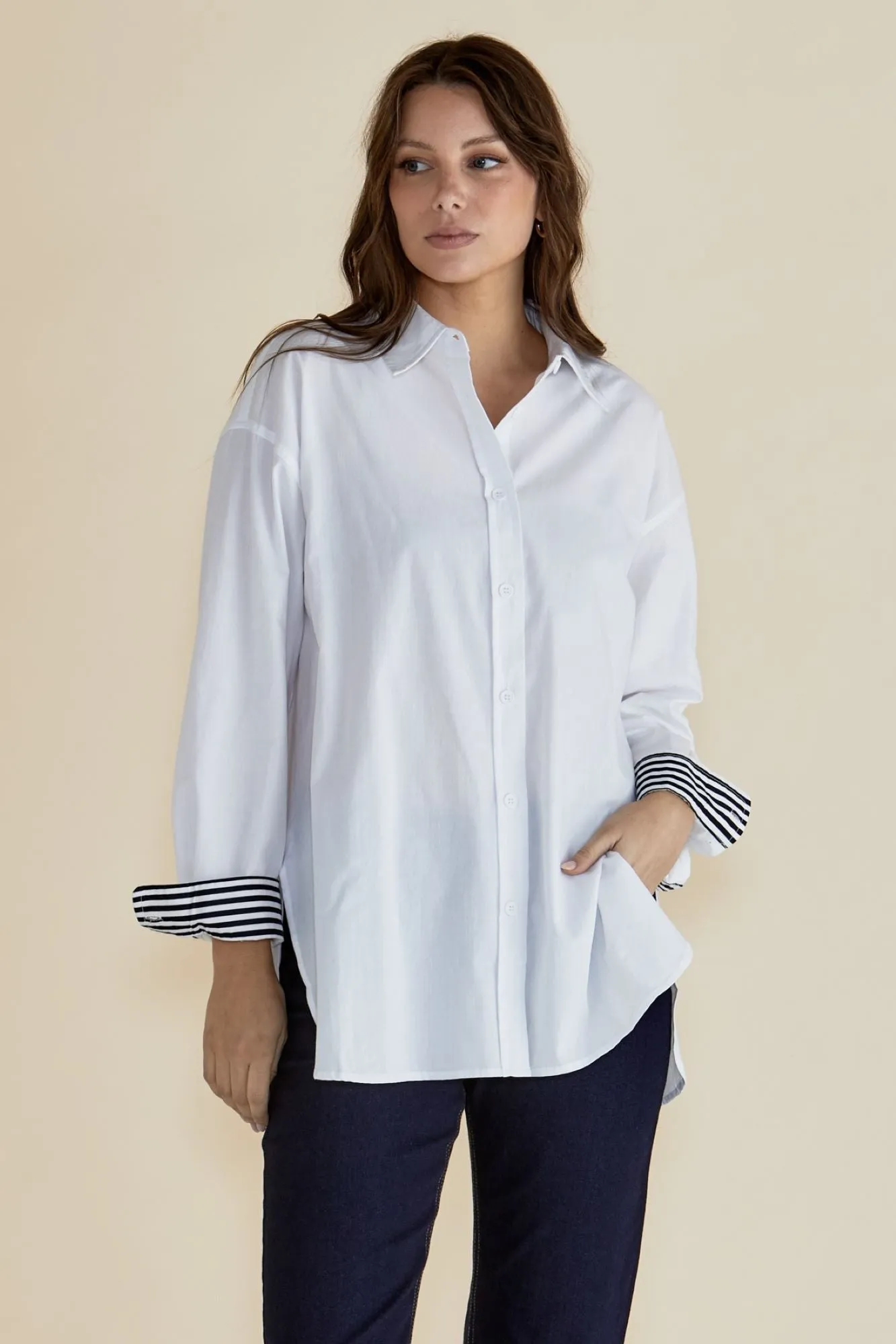 Betty Basics Claire Classic Shirt White