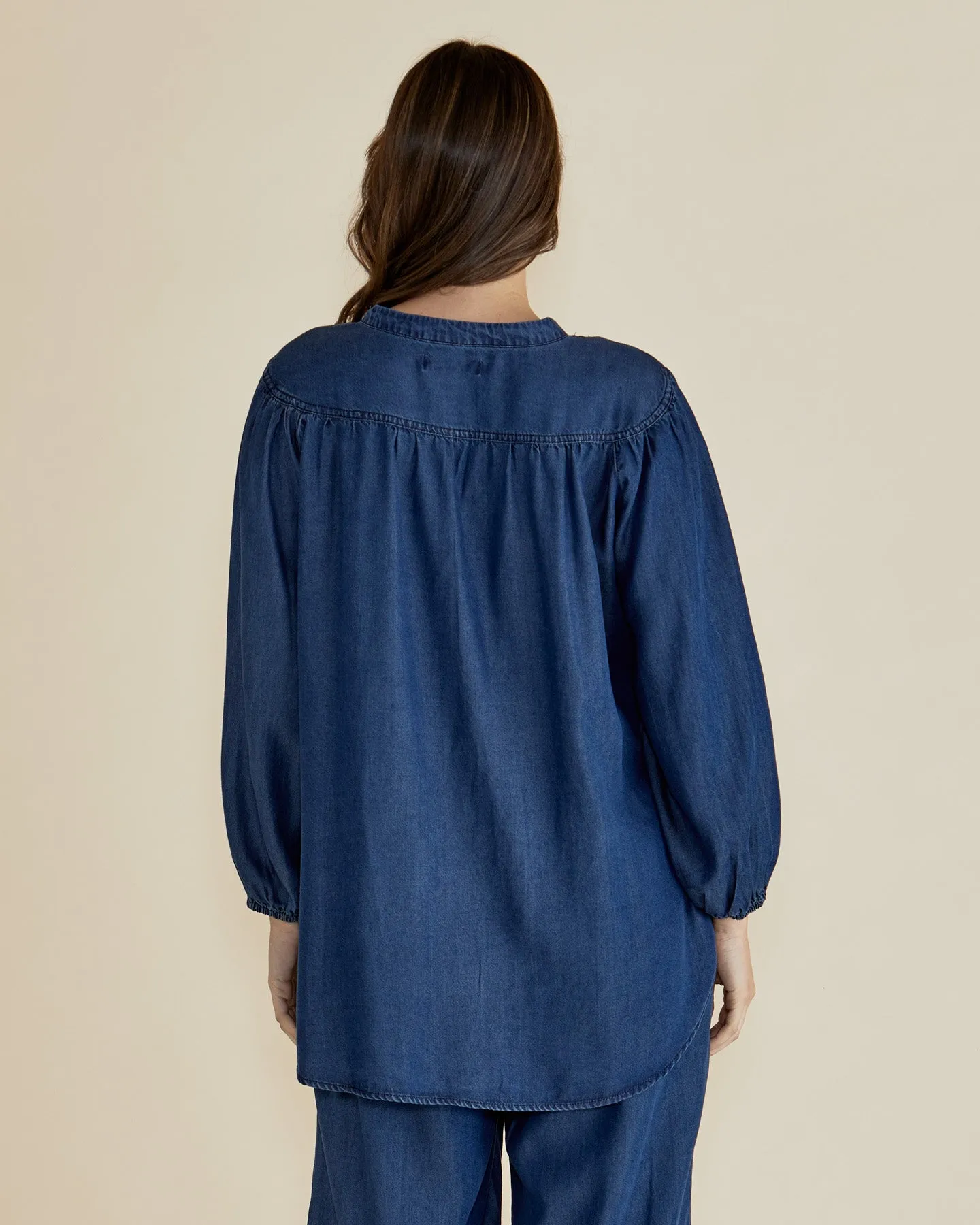Betty Basics London Lyocell Blouse Dark Indigo