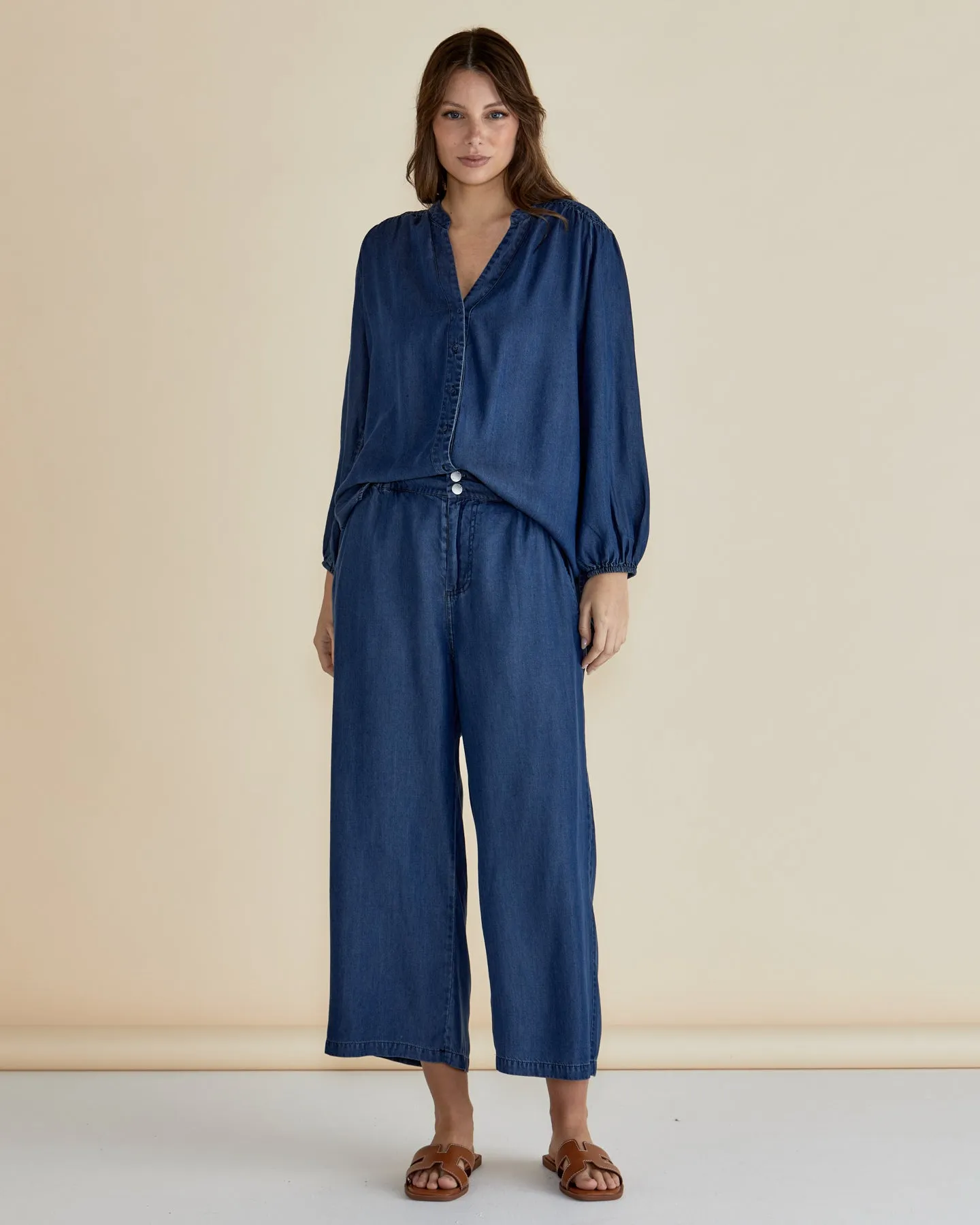Betty Basics London Lyocell Blouse Dark Indigo