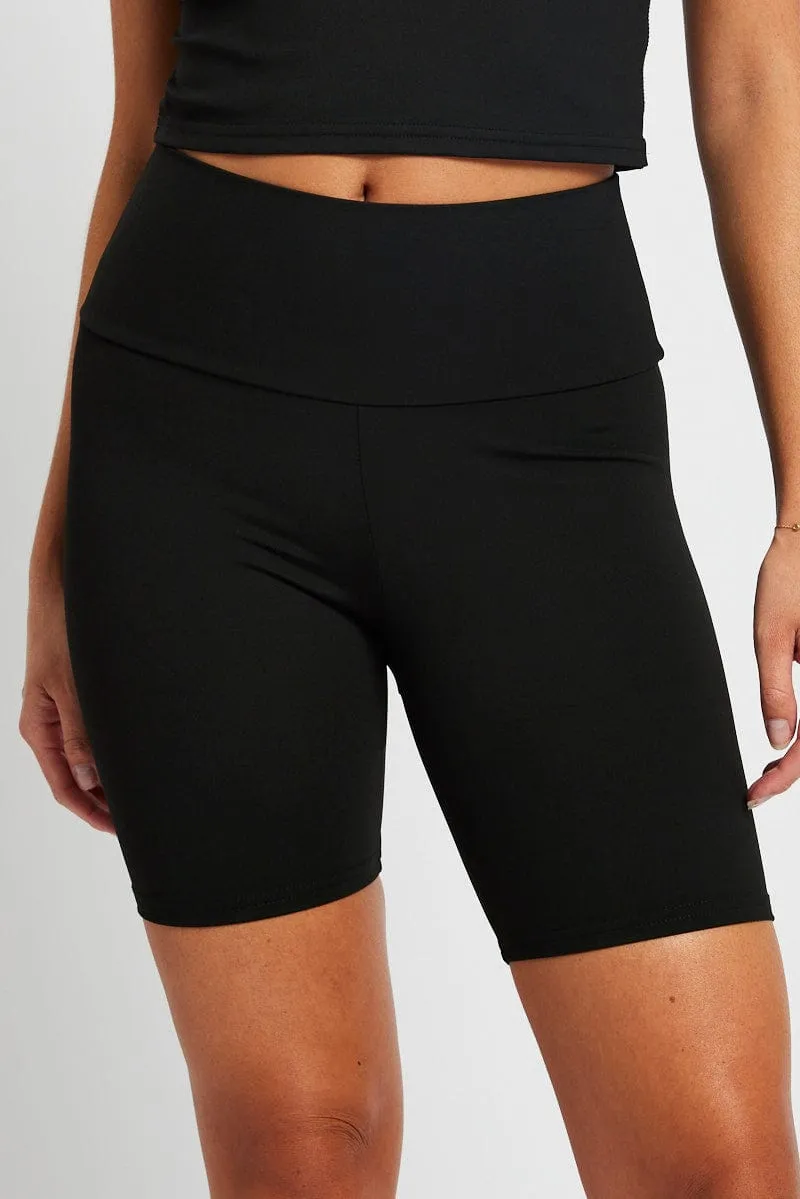 Black Bike Shorts High Waisted