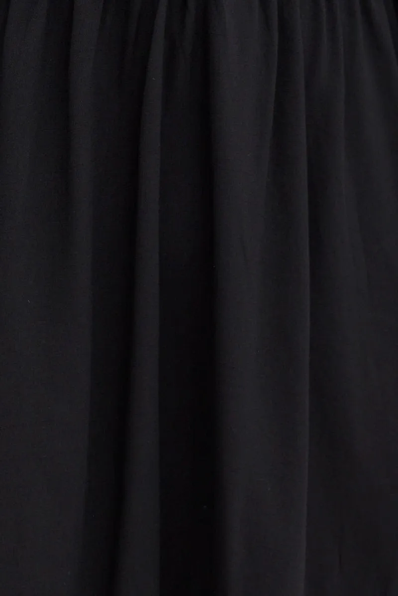 Black Fit and Flare Dress Long Sleeve Cut Out