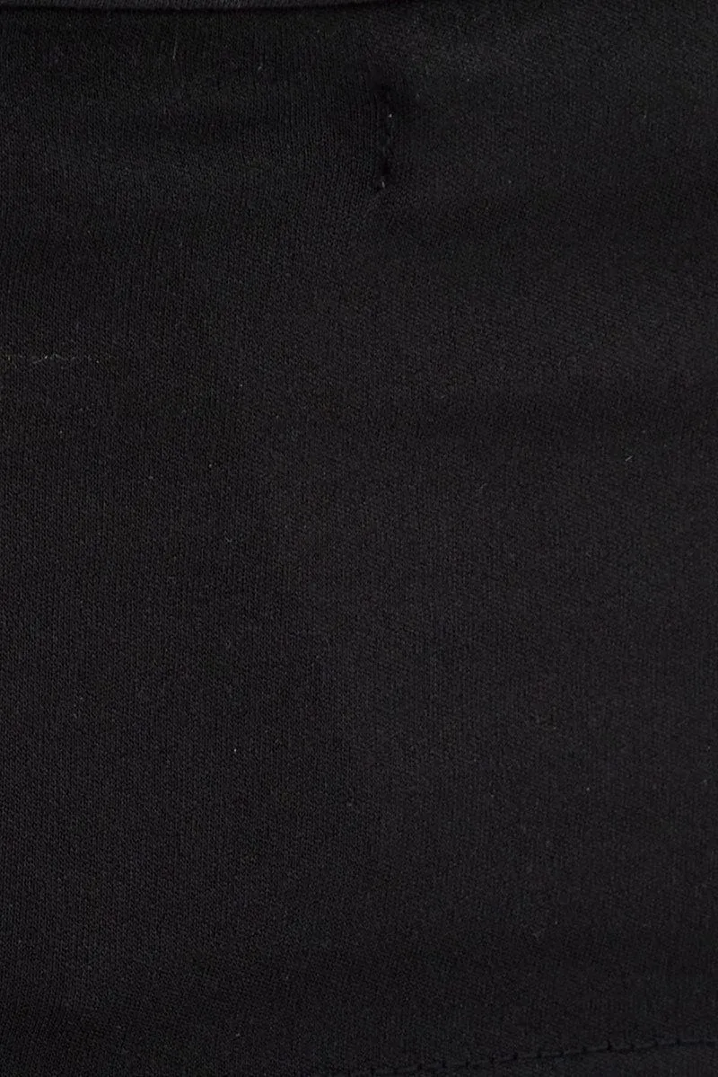 Black Halter Pinch Crop Top