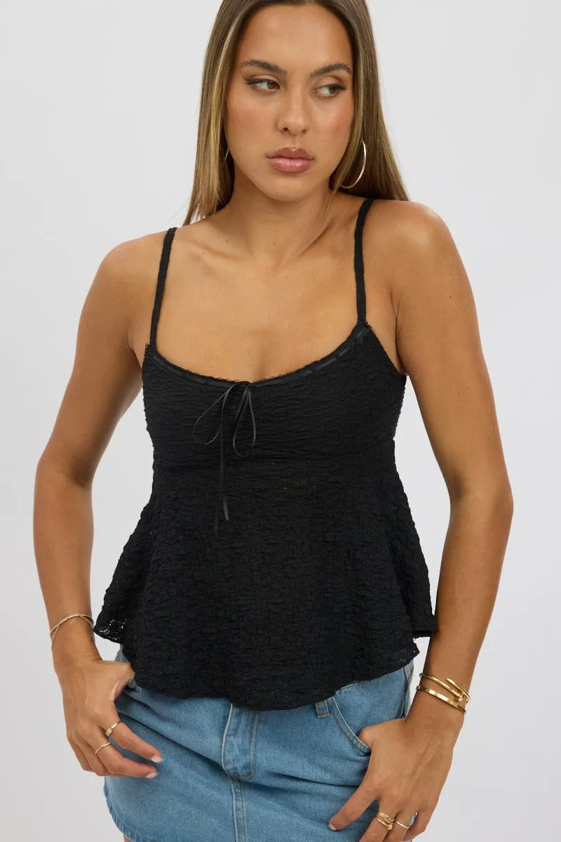 Black Singlet Top Lace