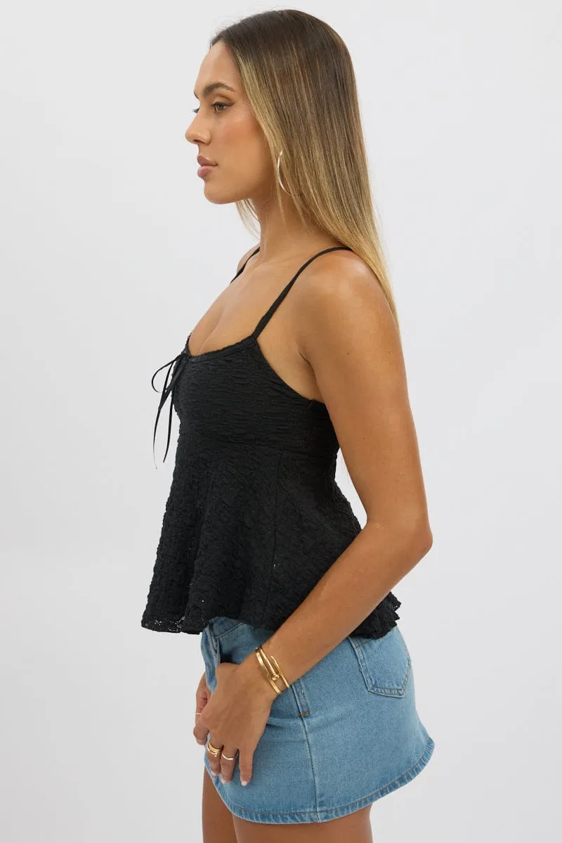 Black Singlet Top Lace