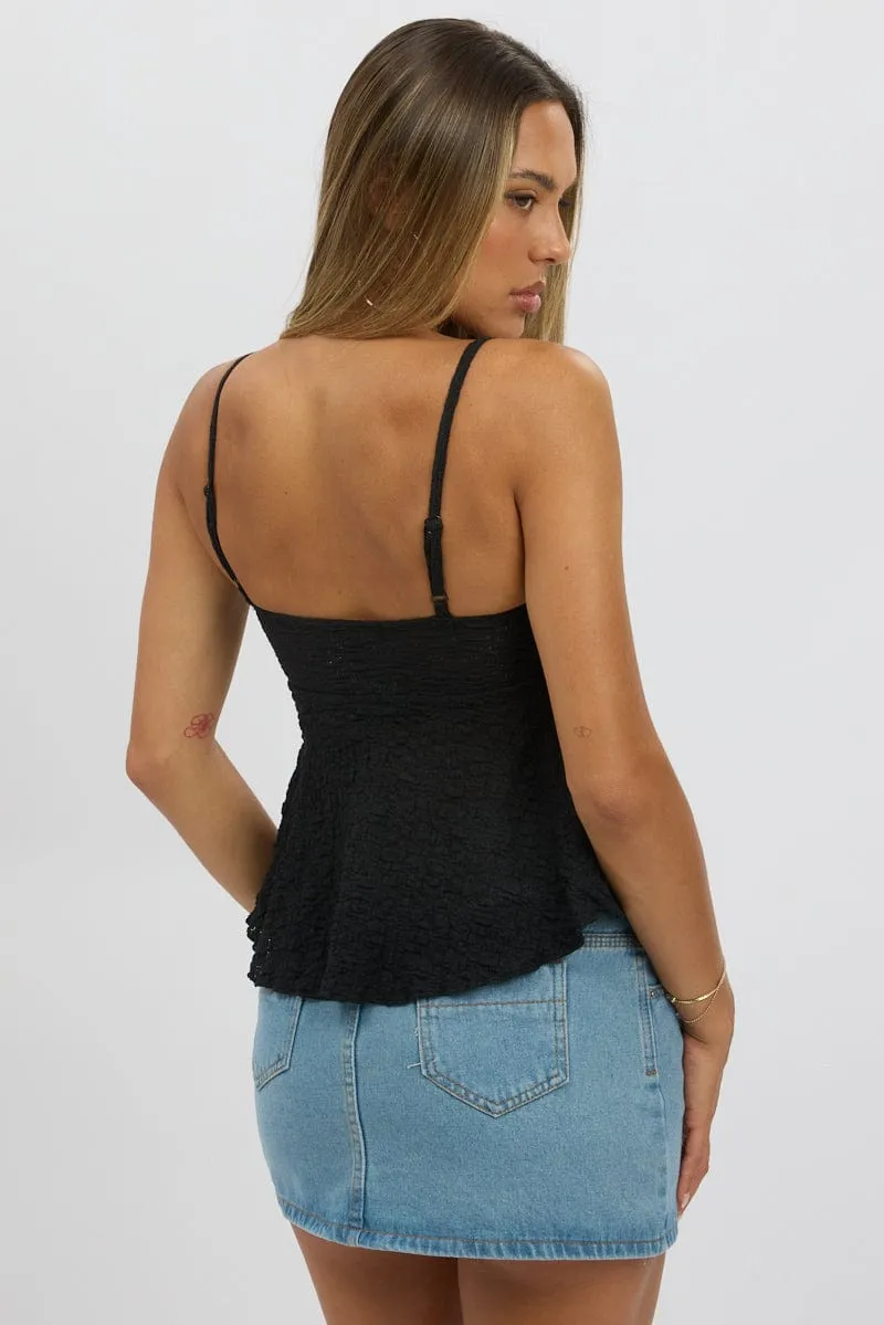 Black Singlet Top Lace