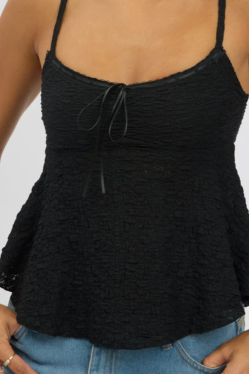 Black Singlet Top Lace