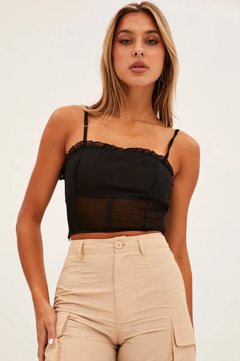 Black Sleeveless Cami Top
