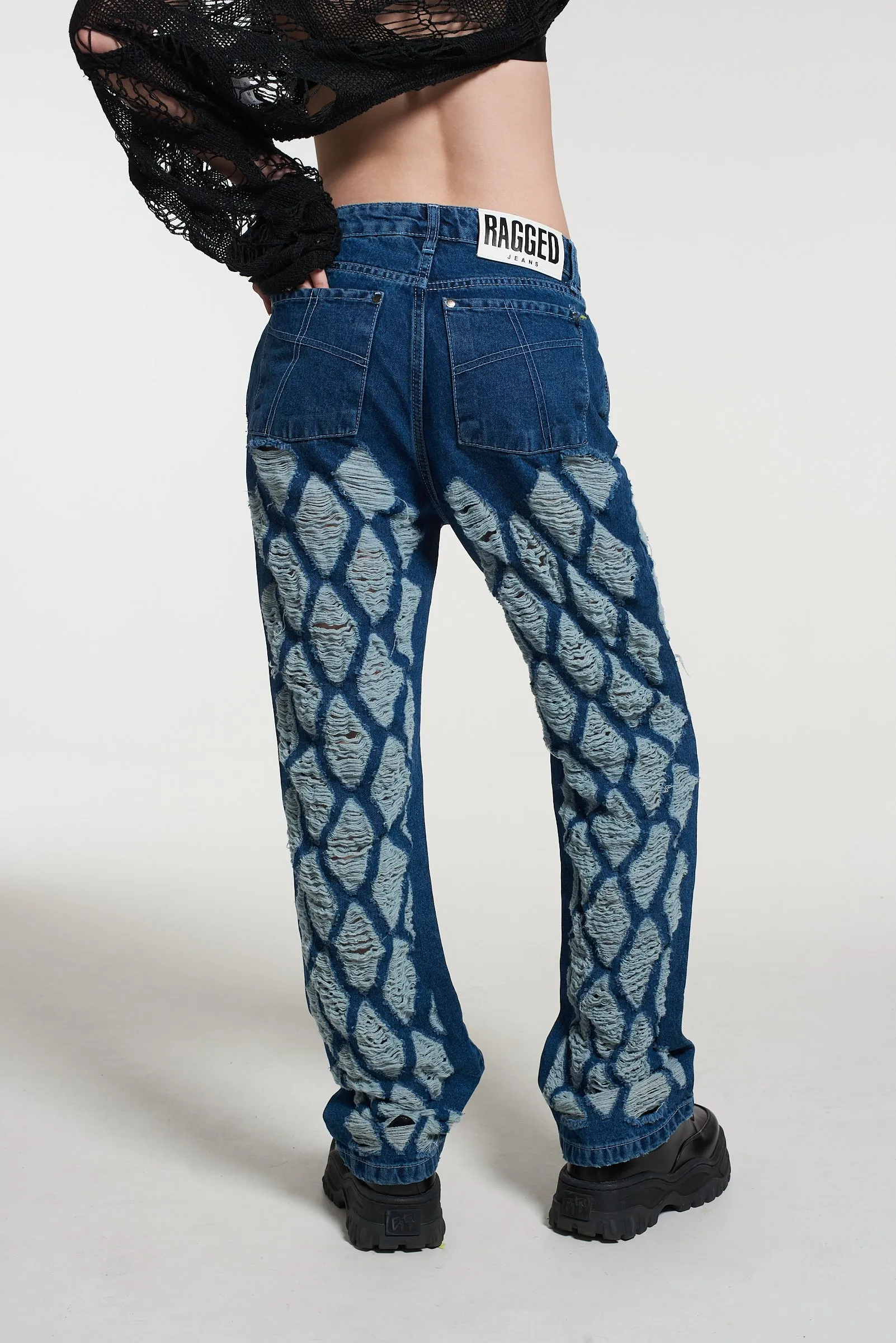 Blitzed Fray Dad Jeans