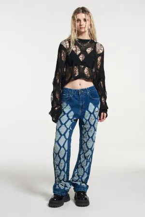 Blitzed Fray Dad Jeans