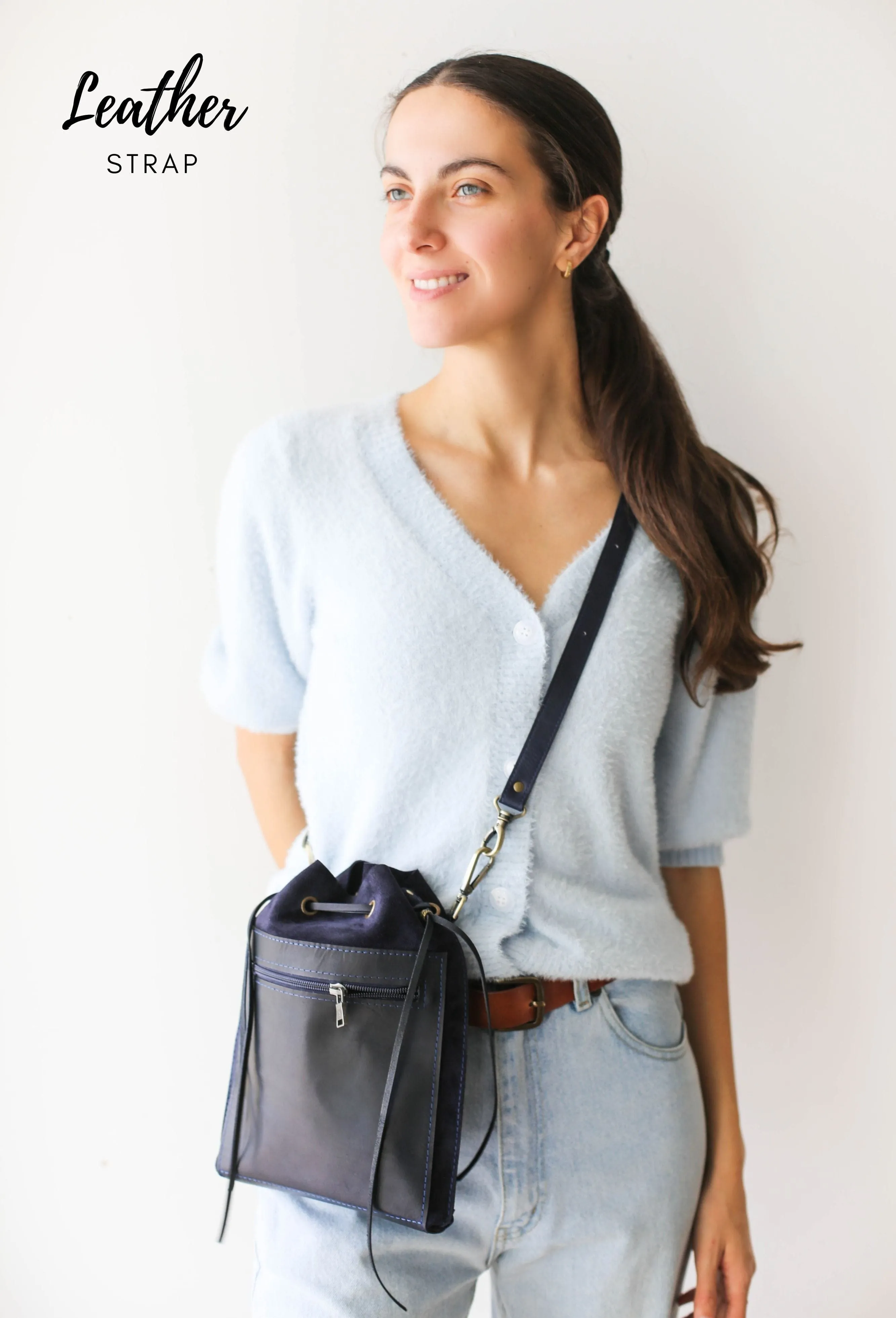 Blue Designer Mini Bag - Small Leather Bag
