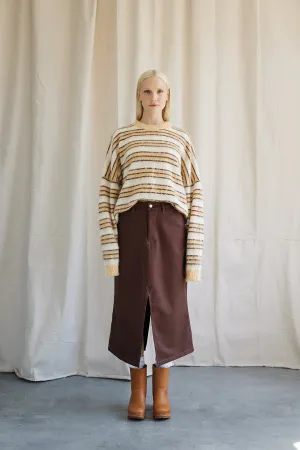 BOHÈME - JUPE JEANS - BRUN COWBOY