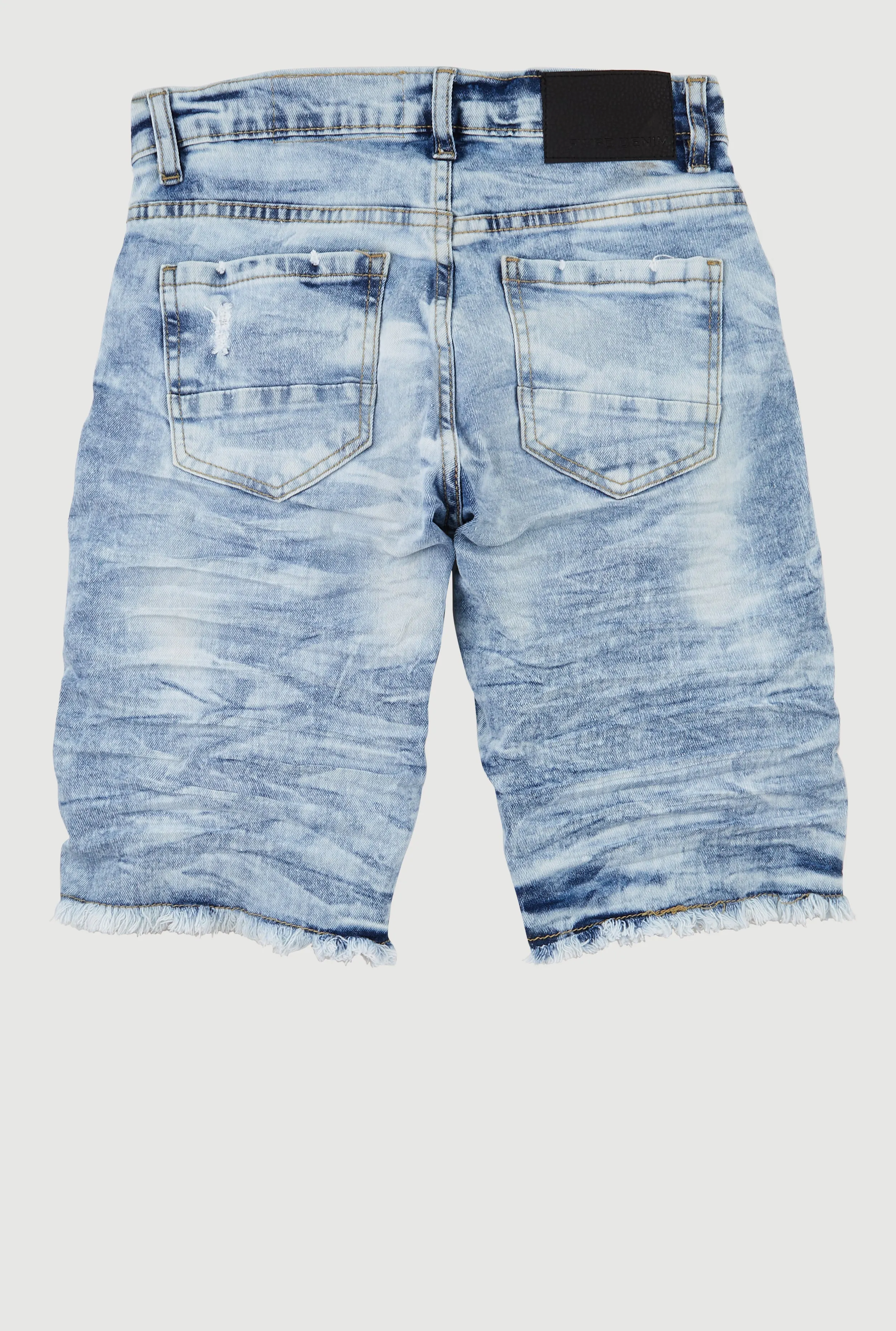 Boys Frayed Hem Denim Bermuda Shorts