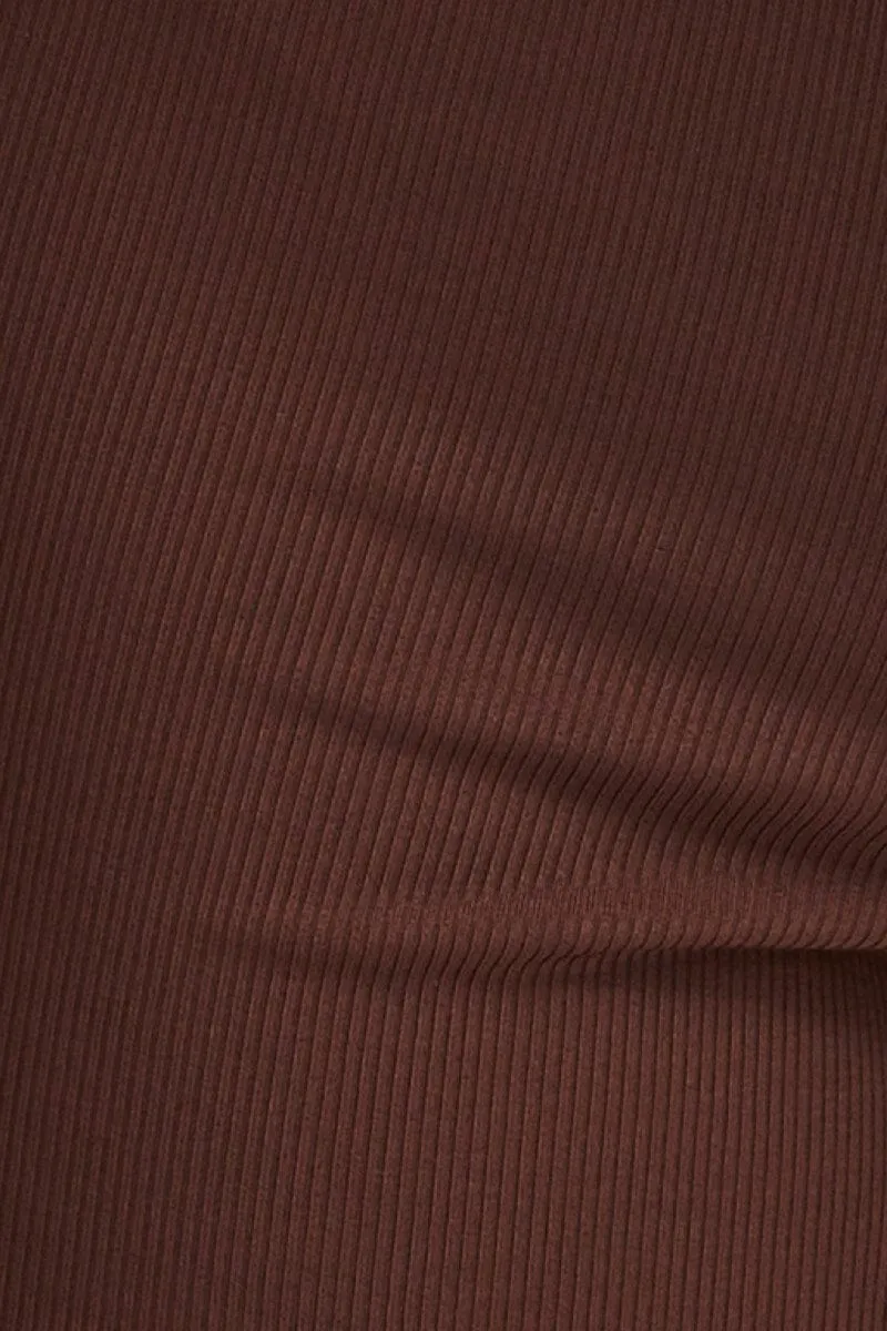 Brown Biker Shorts High Rise Waist Tie