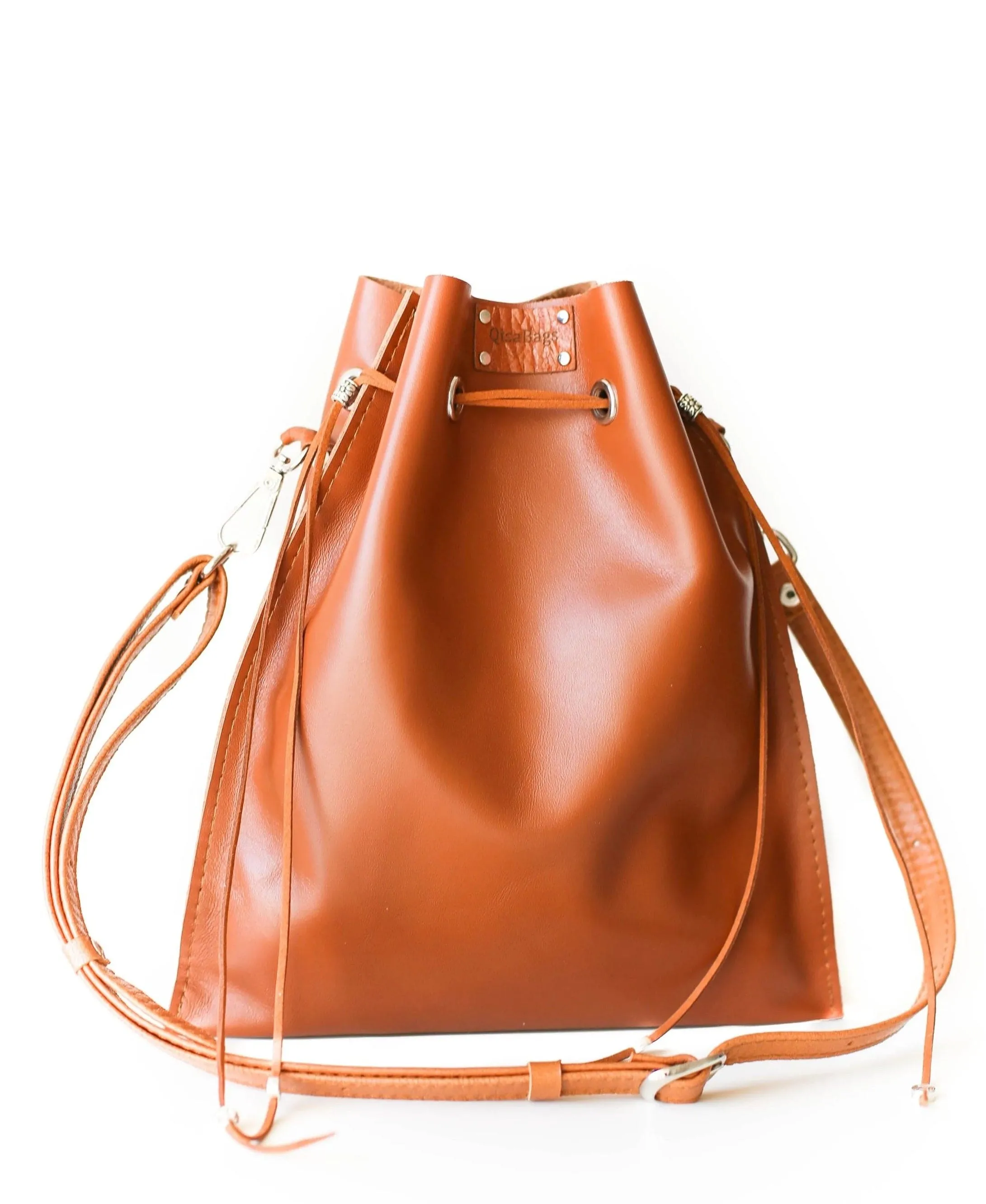 Brown Leather Pouch Bag