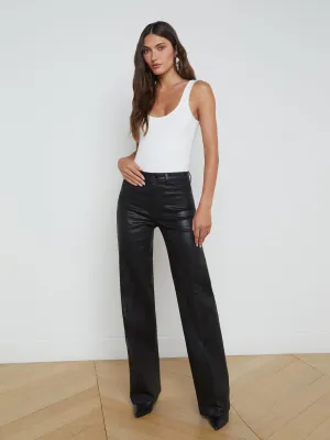 Clayton Coated Wide-Leg Jean