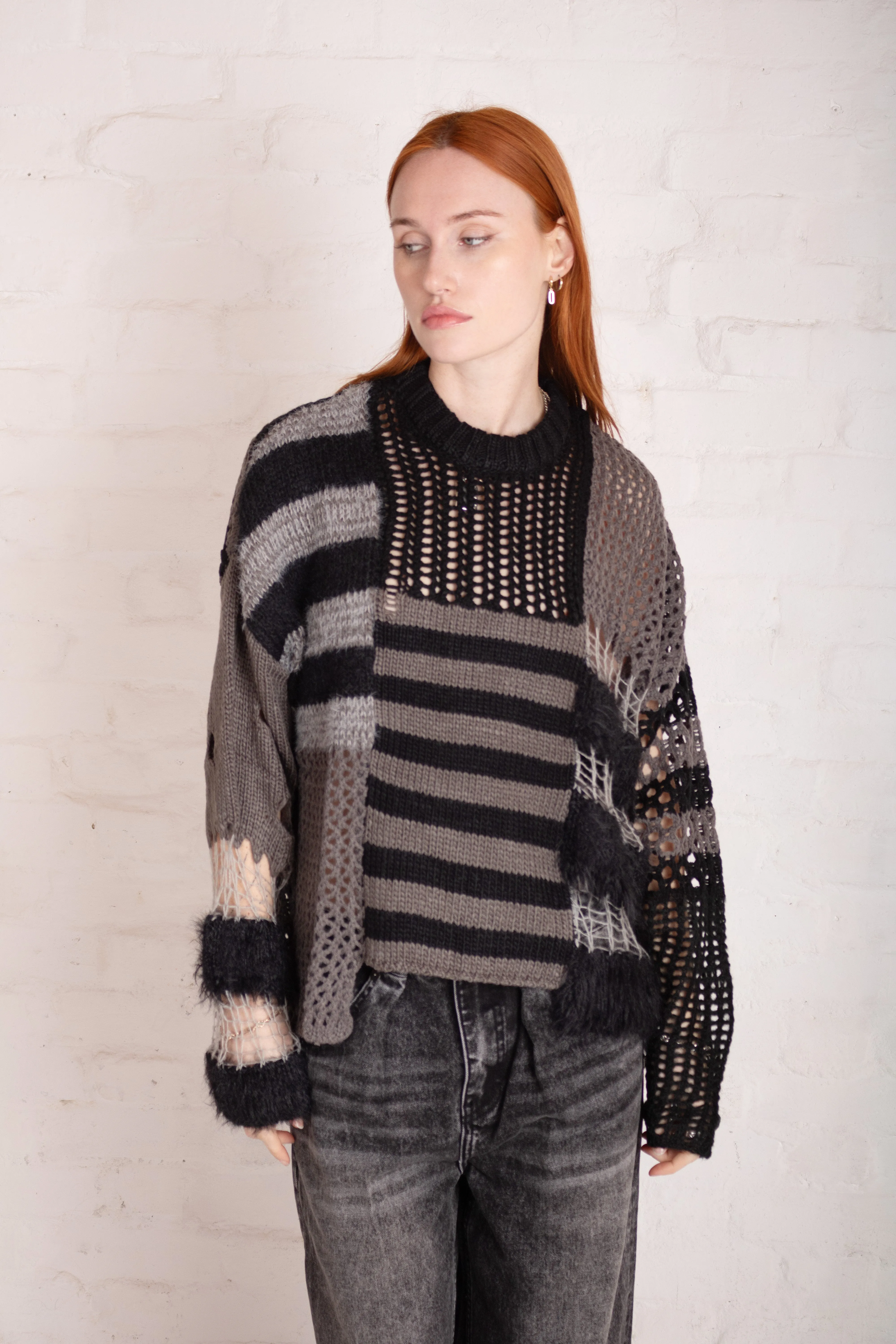 Compound Patchwork Stripe Knit