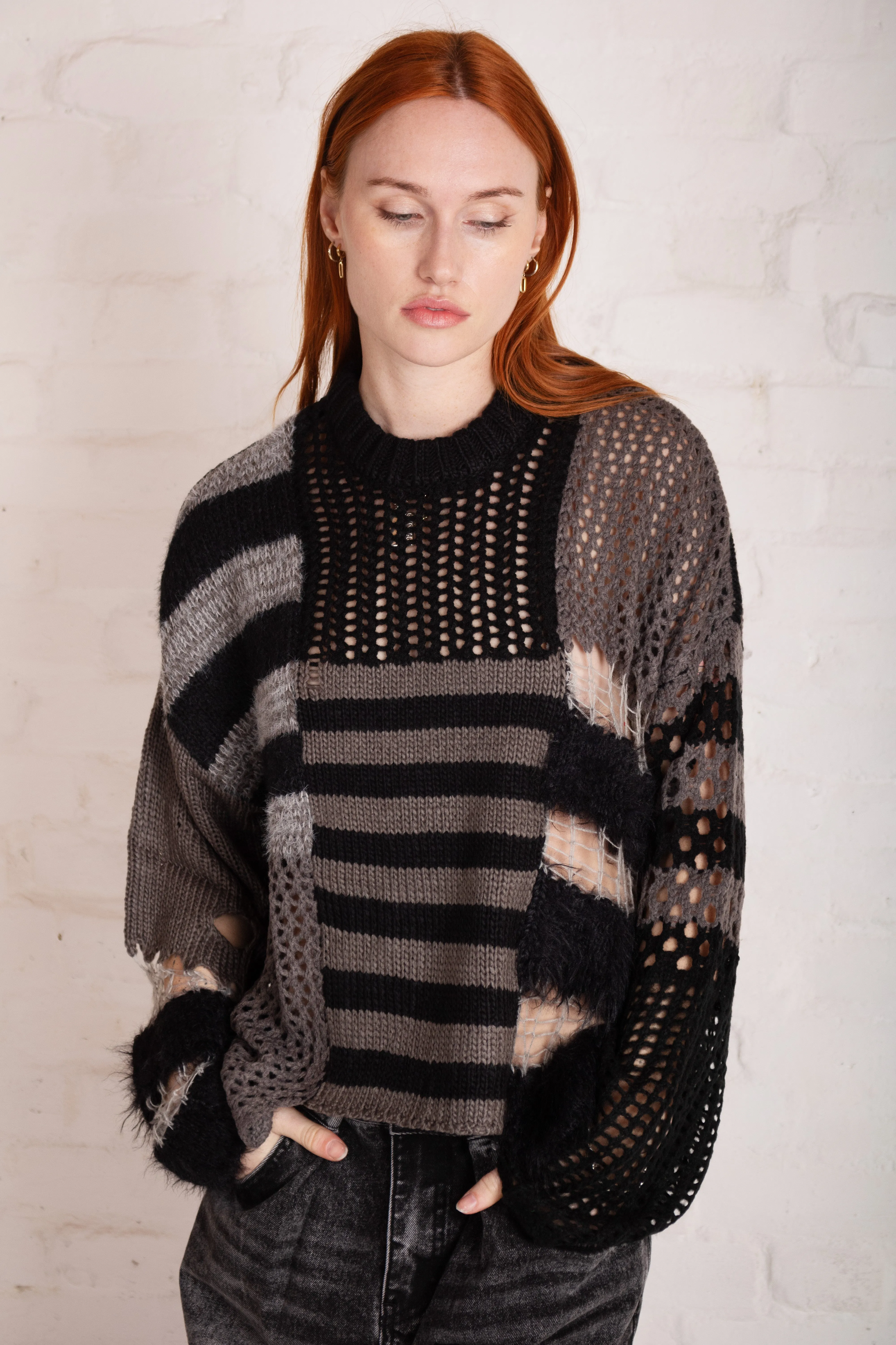 Compound Patchwork Stripe Knit