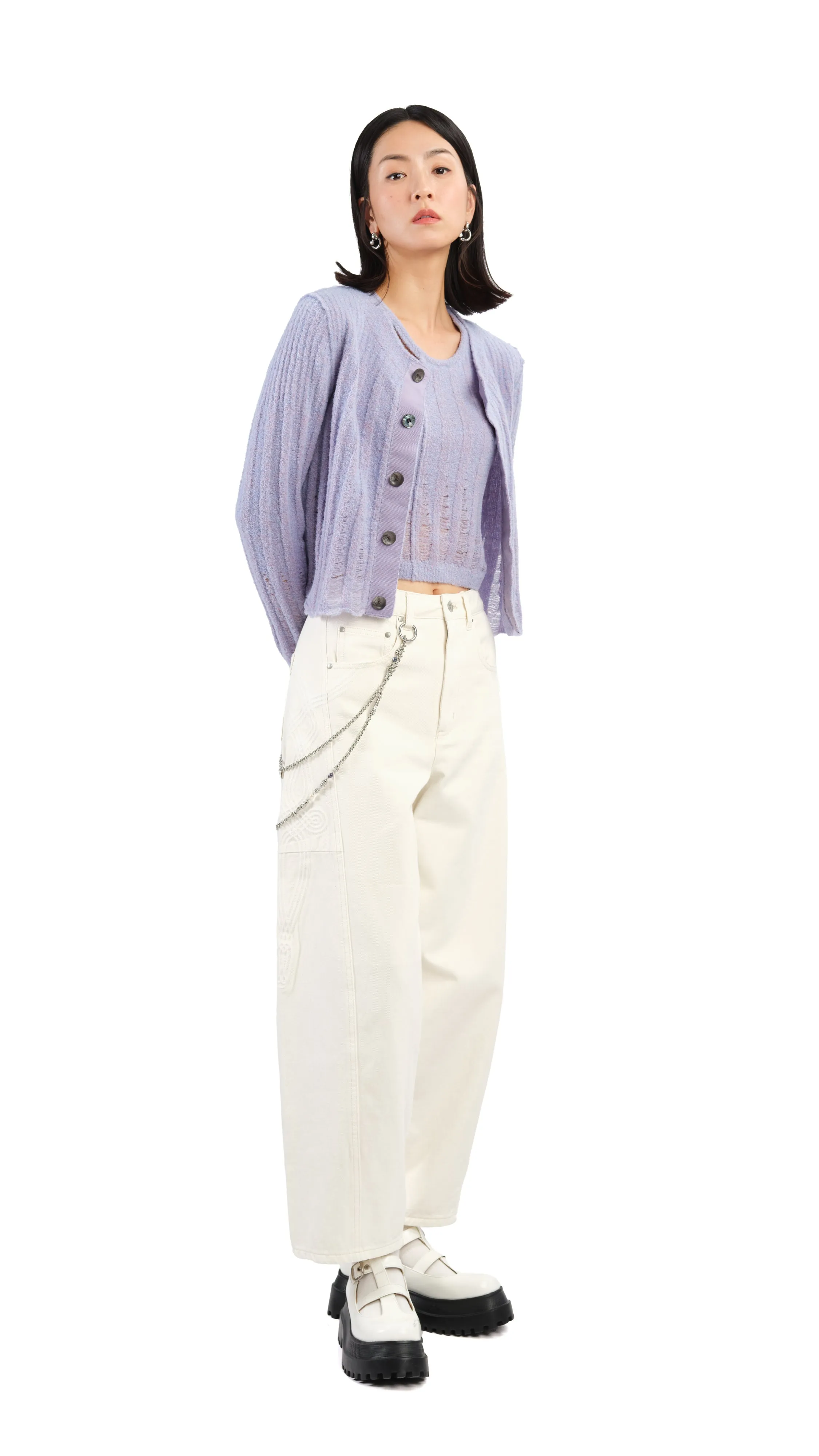 Corded Braiding Balloon Jeans