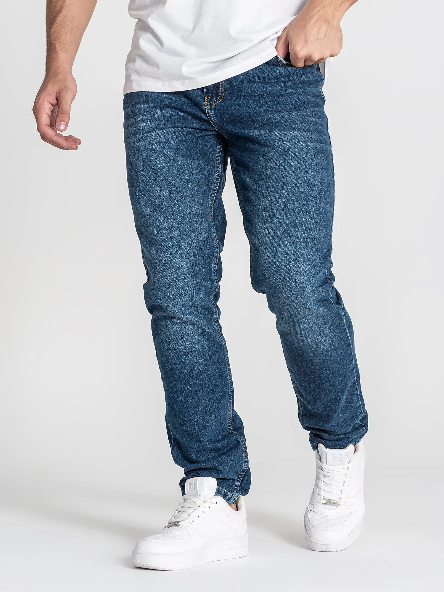 Dark Blue Core Straight-Leg Jeans