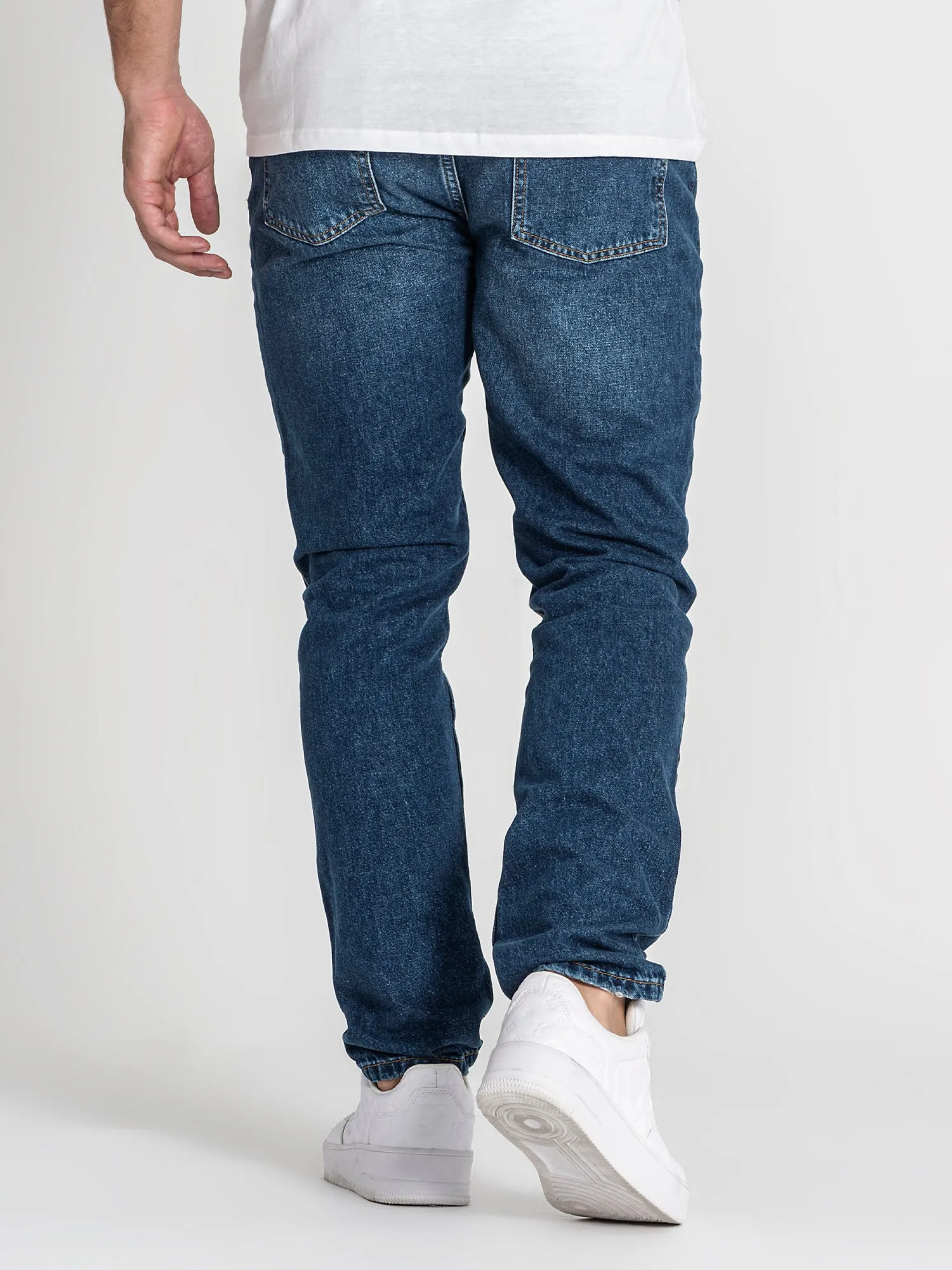 Dark Blue Core Straight-Leg Jeans