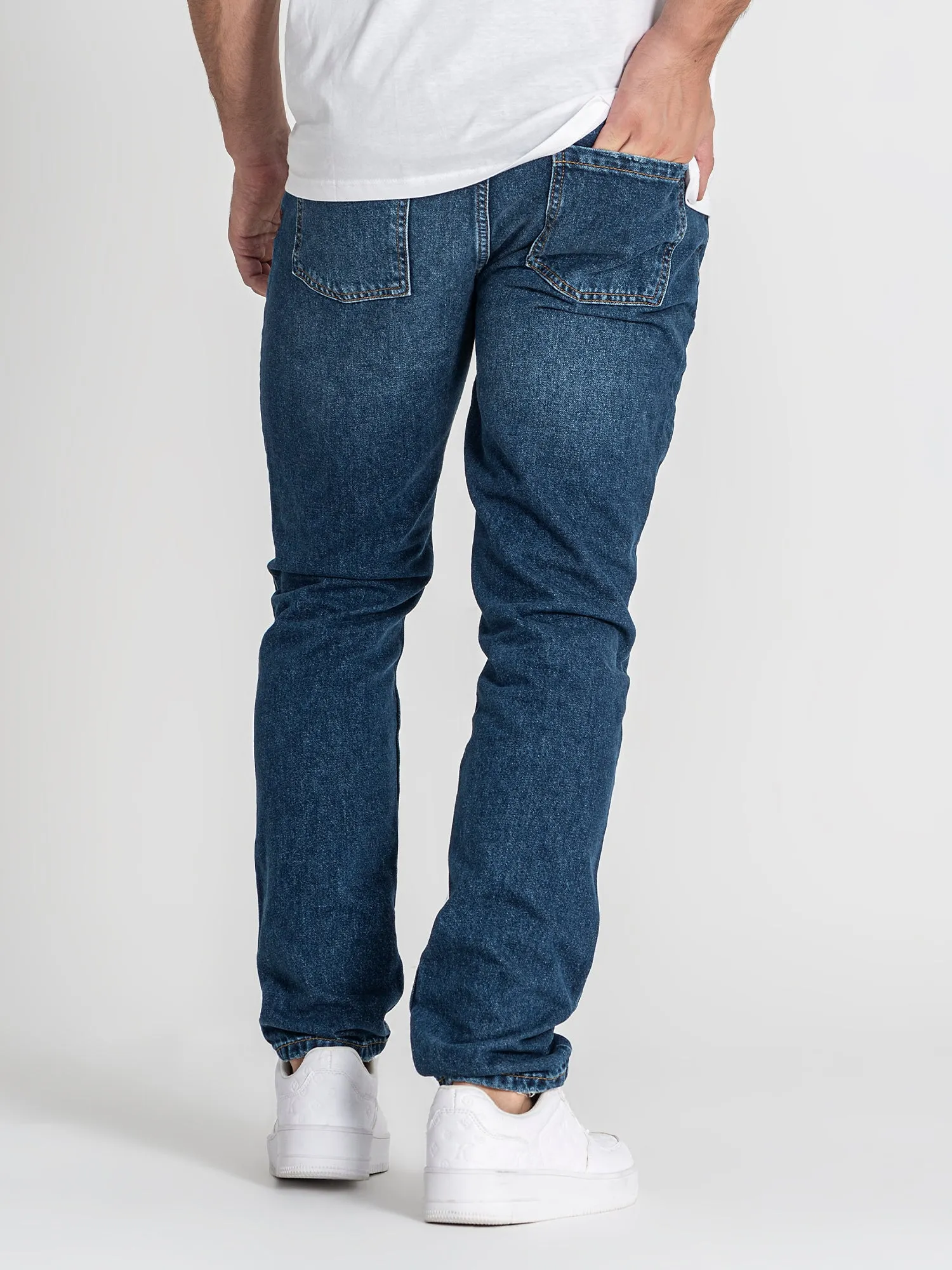 Dark Blue Core Straight-Leg Jeans