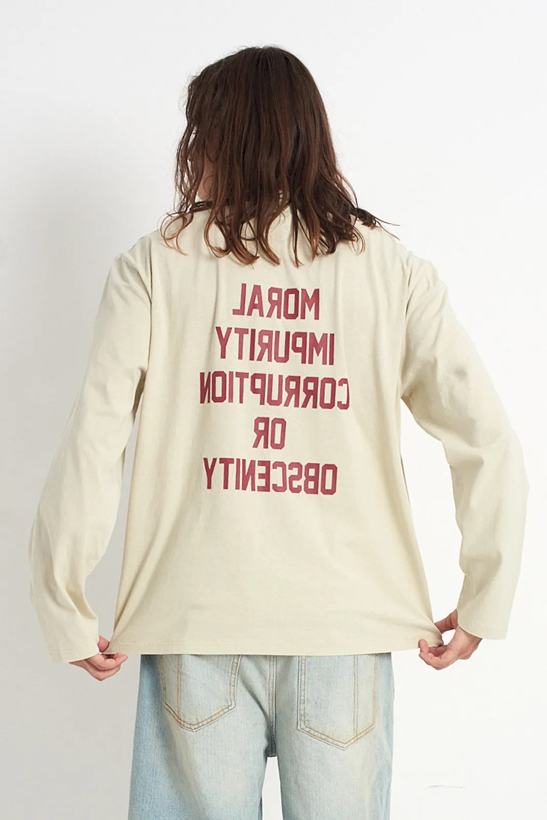Definition White LS Slogan Tee