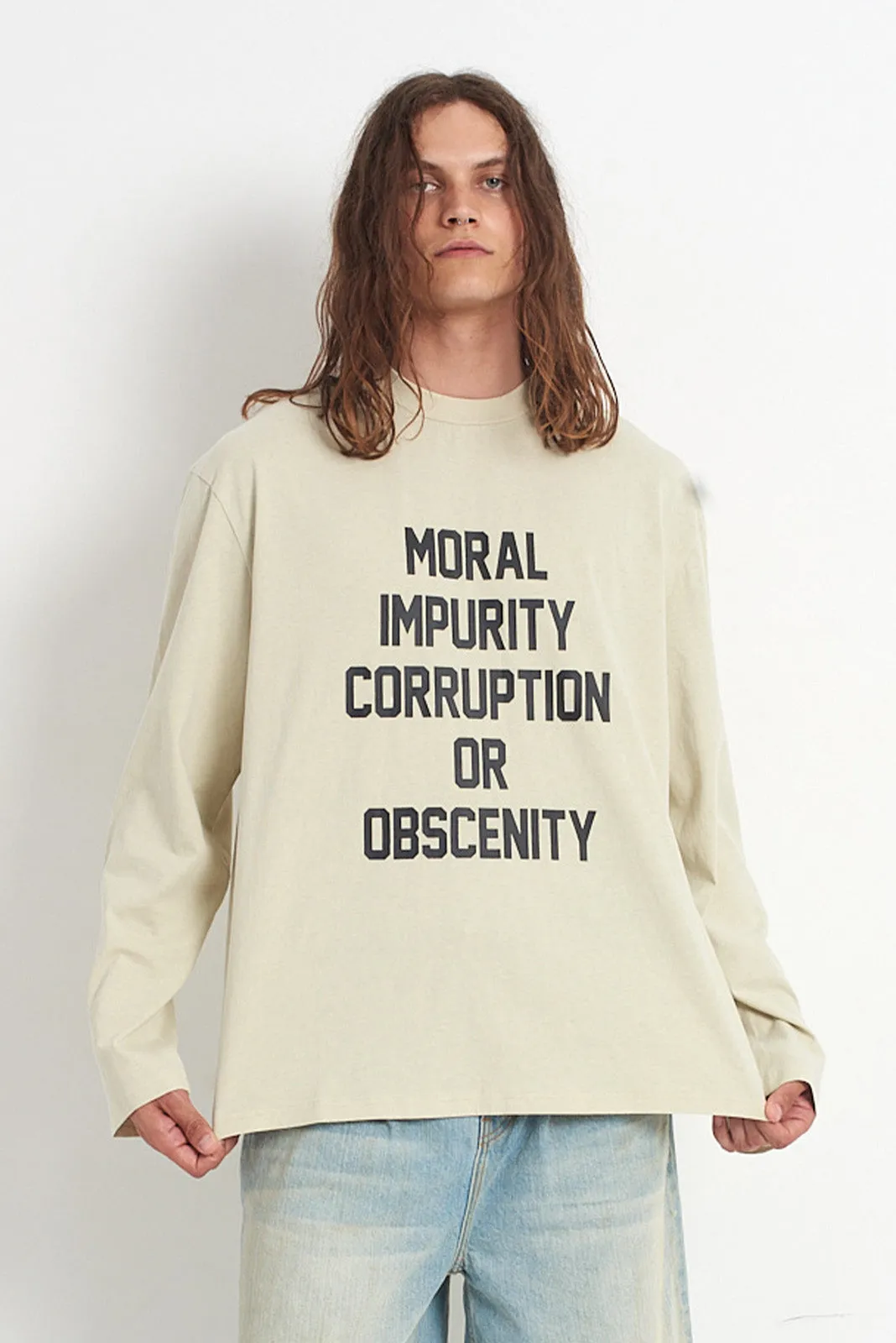 Definition White LS Slogan Tee