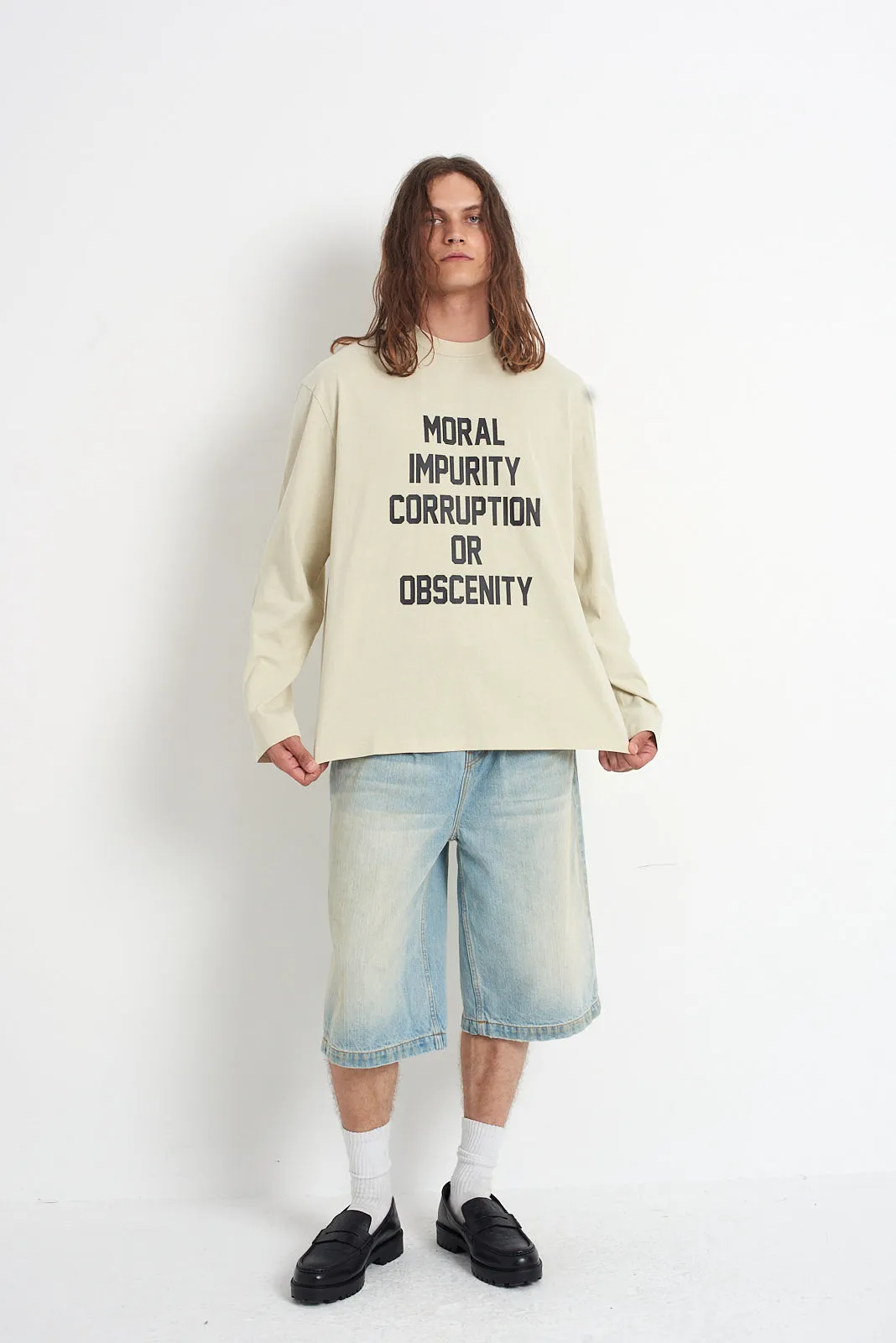 Definition White LS Slogan Tee