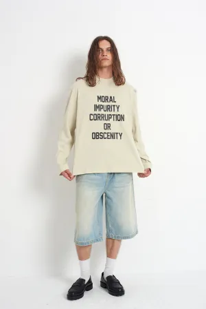 Definition White LS Slogan Tee