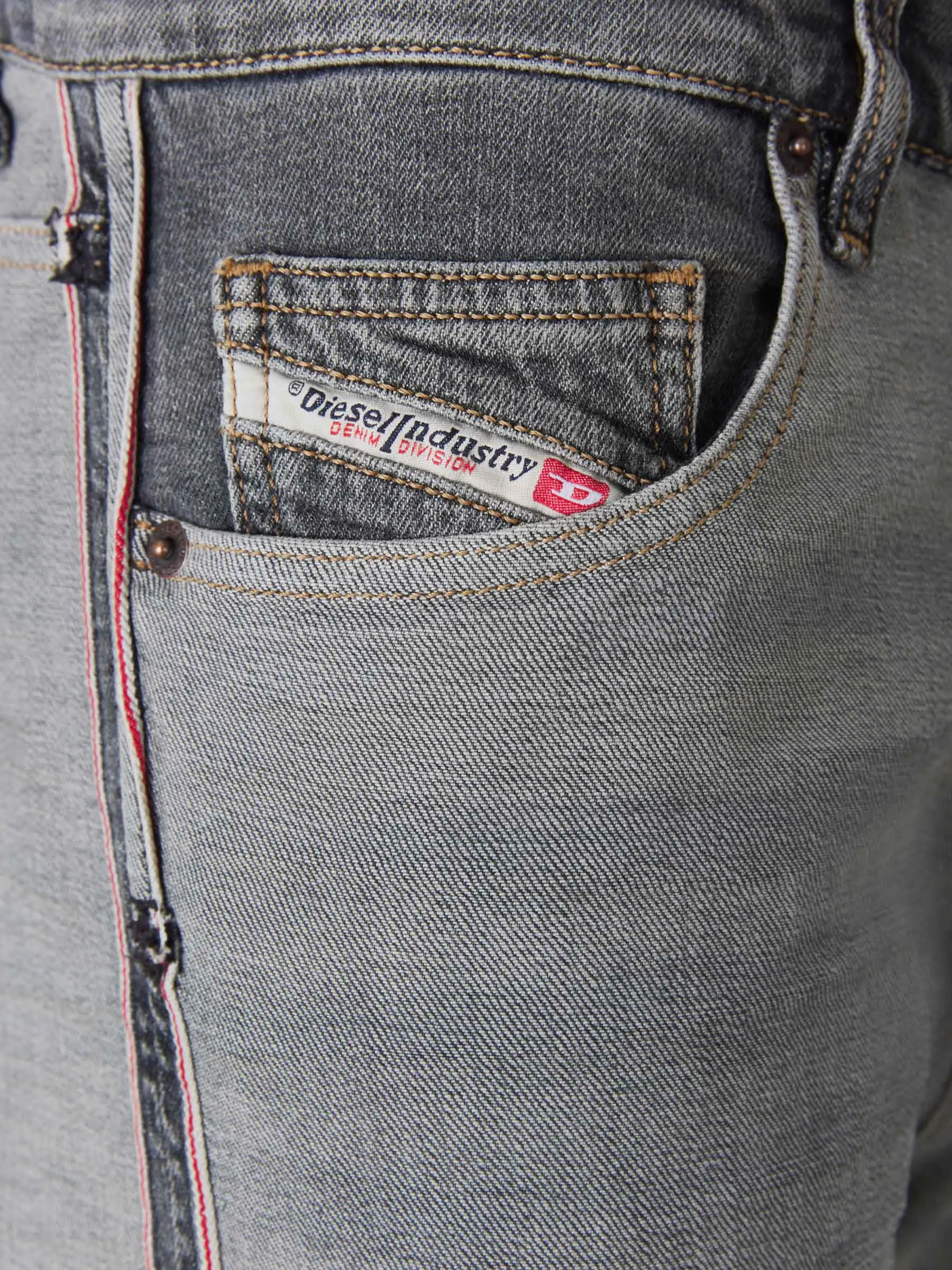 Diesel Logo Patch Straight Leg Jeans