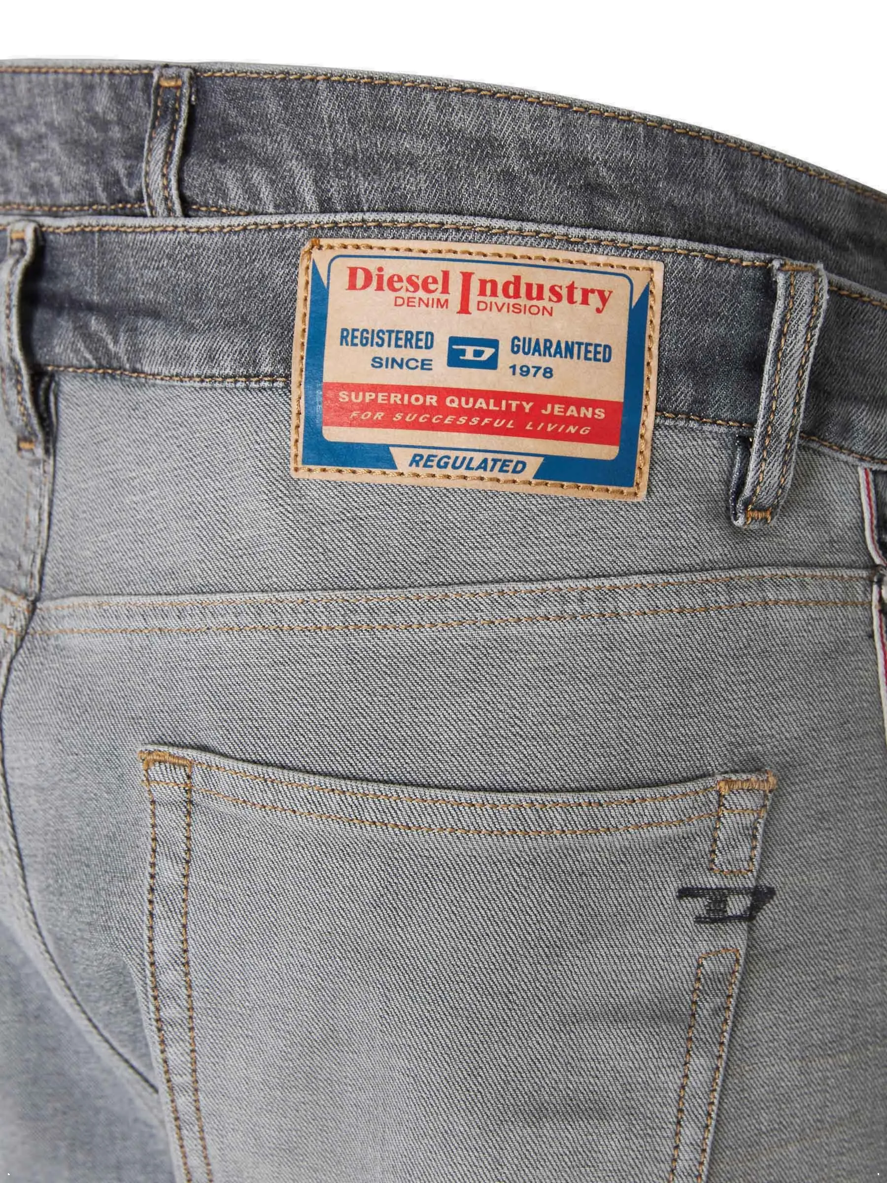 Diesel Logo Patch Straight Leg Jeans