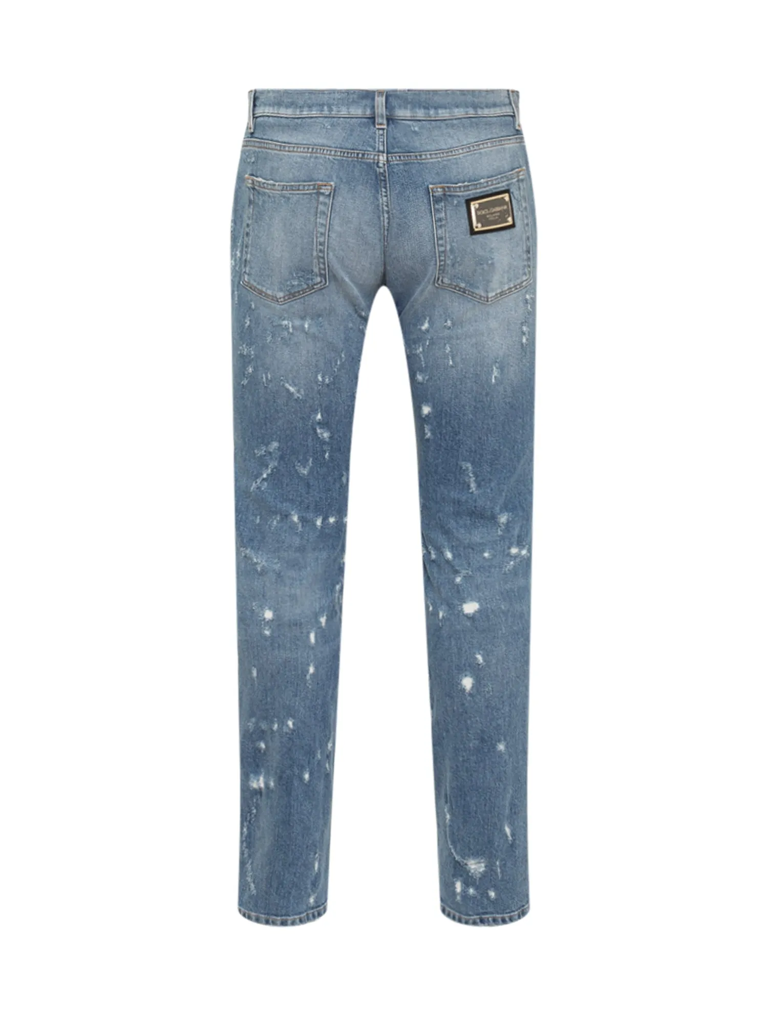 Dolce & Gabbana Distressed Straight Leg Jeans