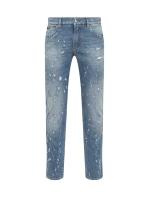 Dolce & Gabbana Distressed Straight Leg Jeans