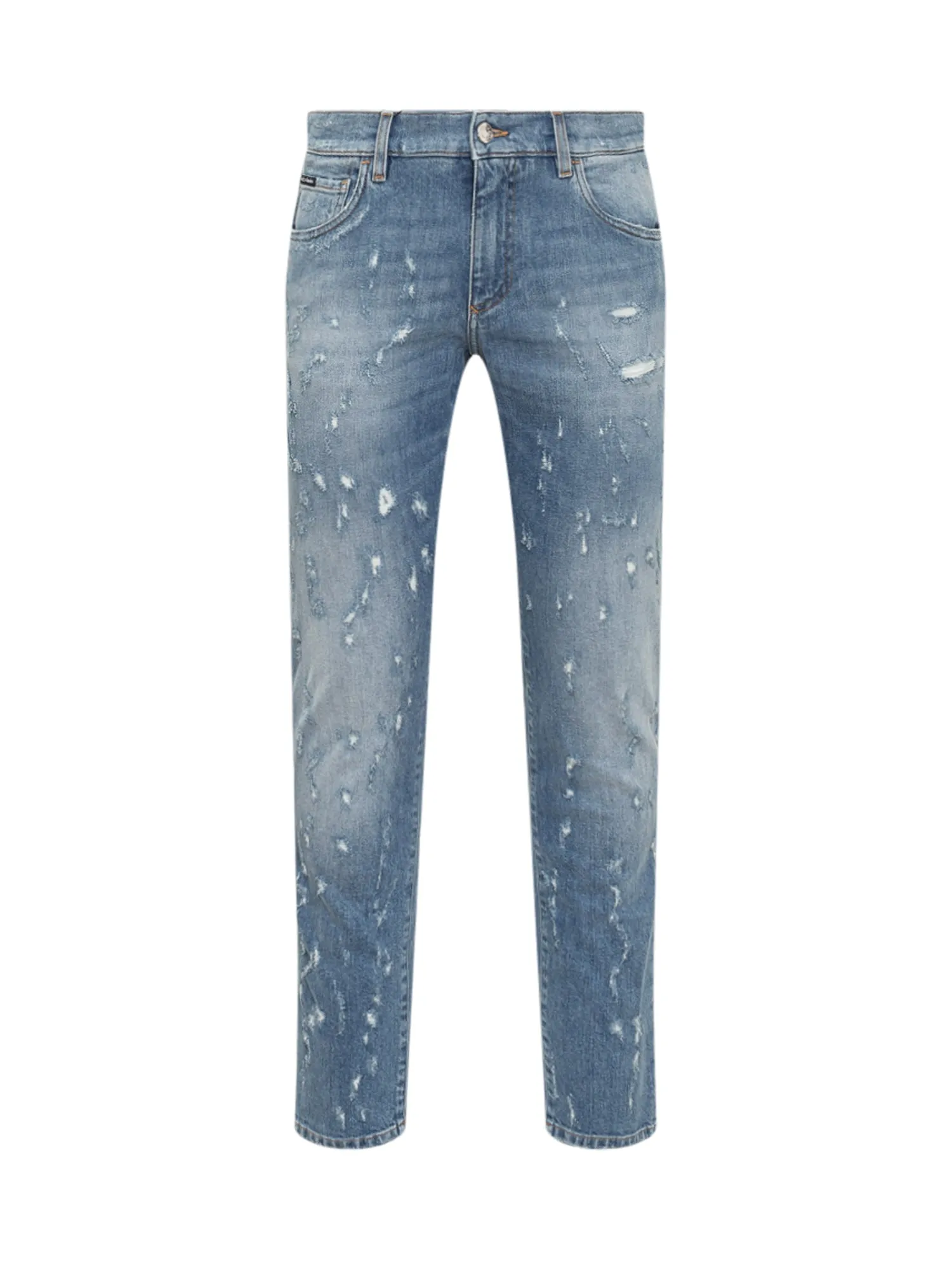 Dolce & Gabbana Distressed Straight Leg Jeans