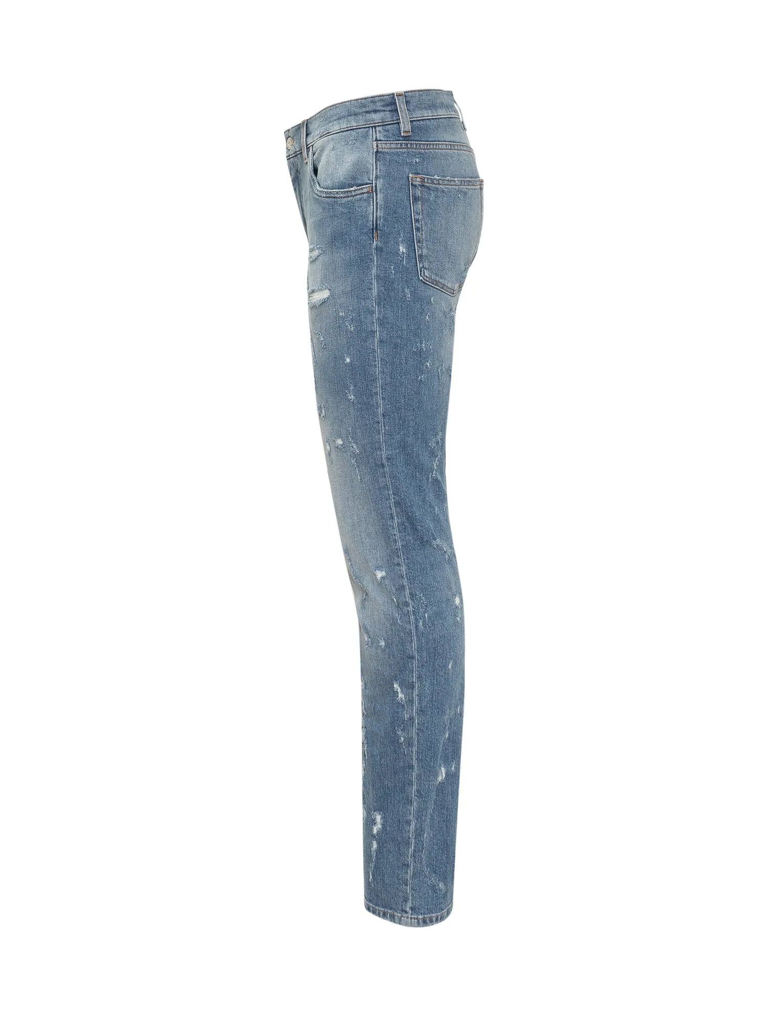 Dolce & Gabbana Distressed Straight Leg Jeans