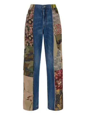 Dolce & Gabbana Mid-Rise Patchwork Jeans
